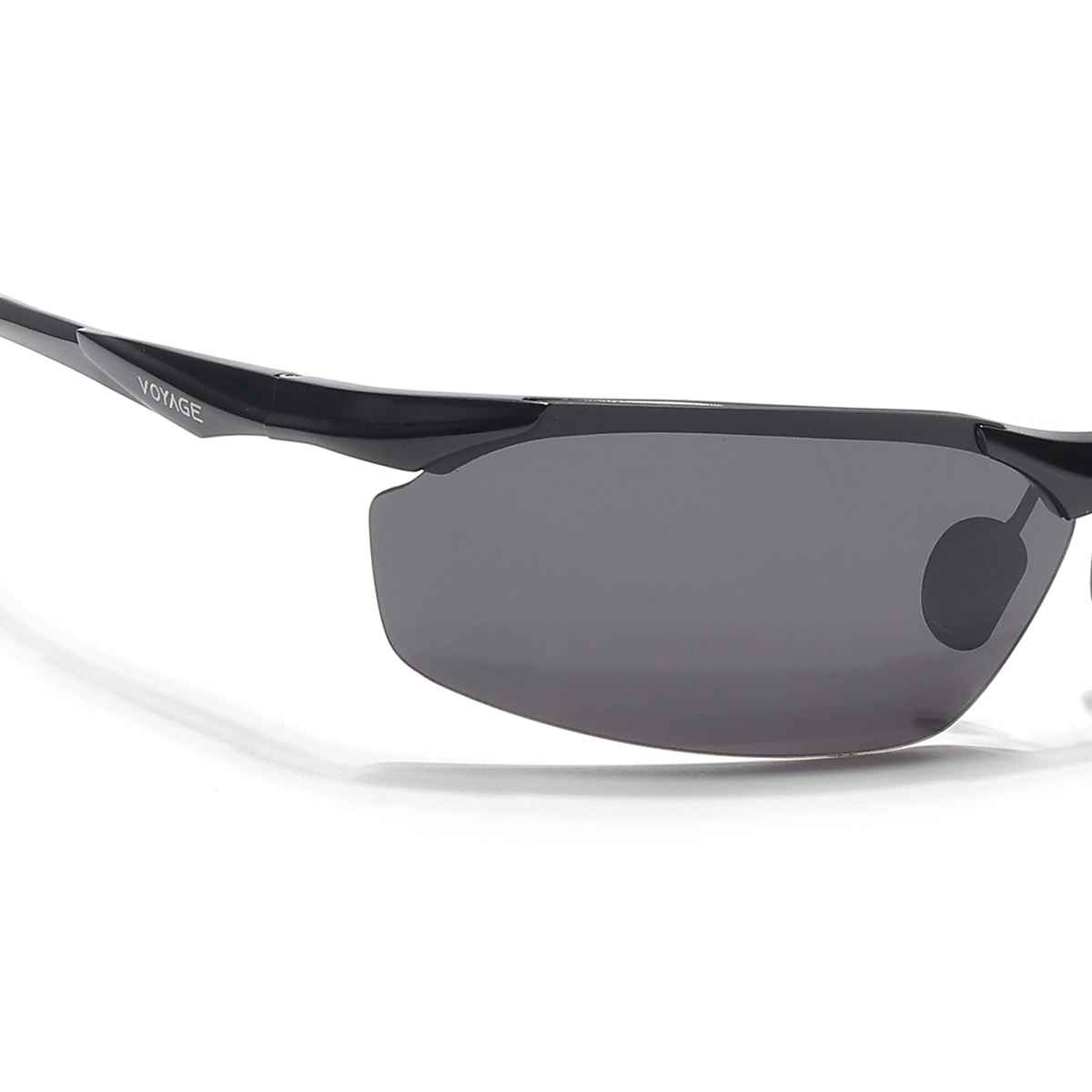 Voyage Unisex Geometric Aluminium Sunglasses | Black - L
