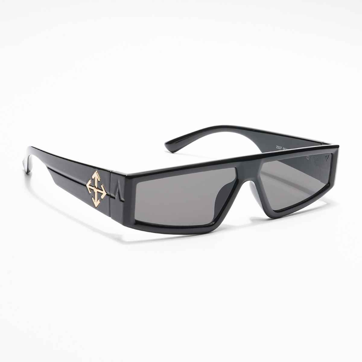 Voyage Unisex Geometric Plastic Sunglasses | Black - M