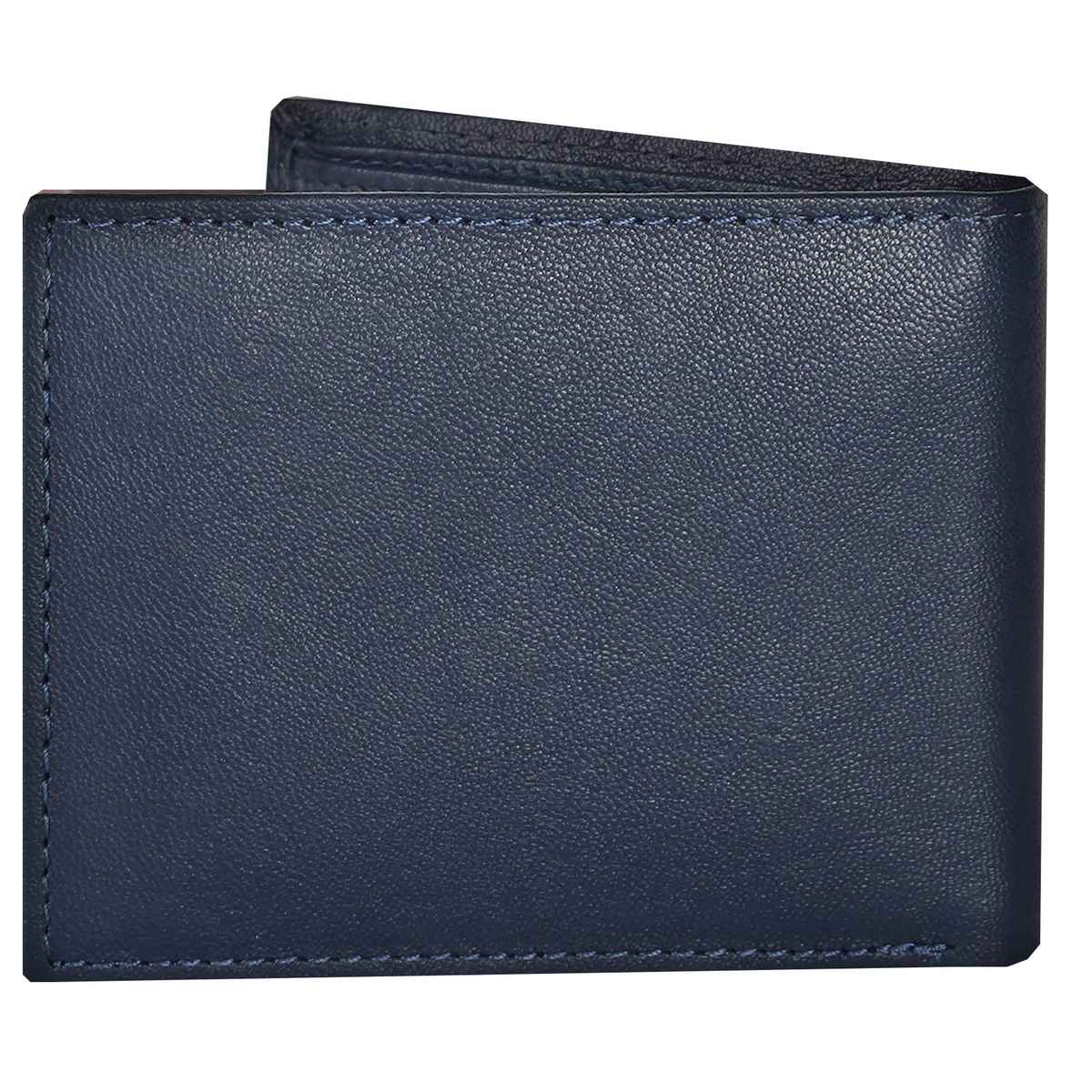 Wildhorn Men's Brand Logo Genuine Leather Bi-fold Wallet | Blue
