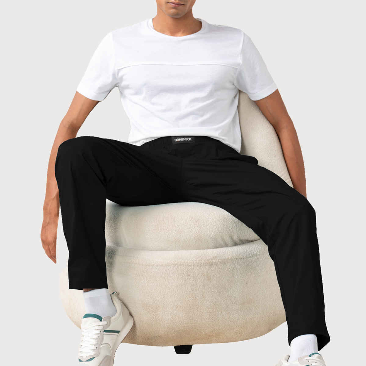 DaMENSCH Men's Cotton Tapered Fit Pyjama | Black - M