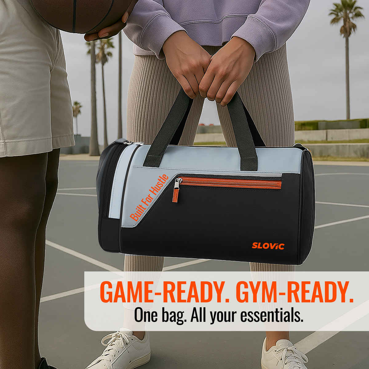 Slovic Gym Bag with 4 Compartments for Travel, Gym & Daily Use-Separate Shoe Compartment - 25 L