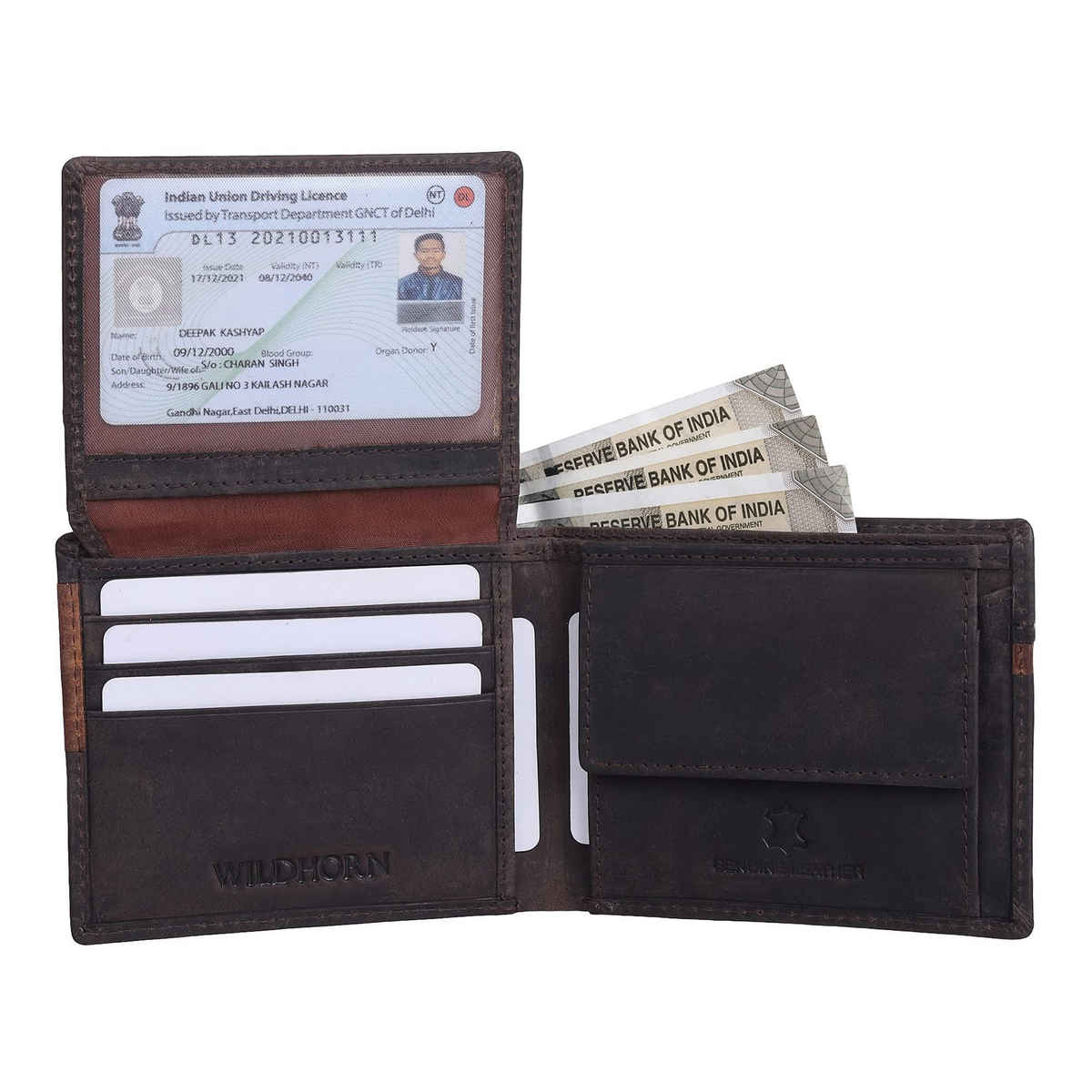 Wildhorn Men's Genuine Leather Bi-fold Wallet | Brown
