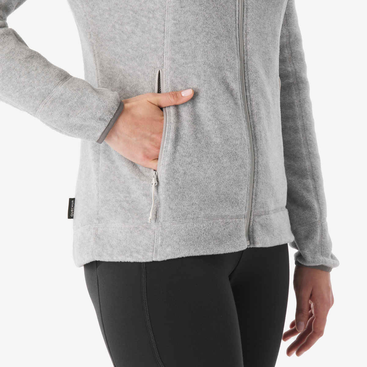 Decathlon | Quechua | Women's Full Zip Hiking Jacket Fleece | Grey - L