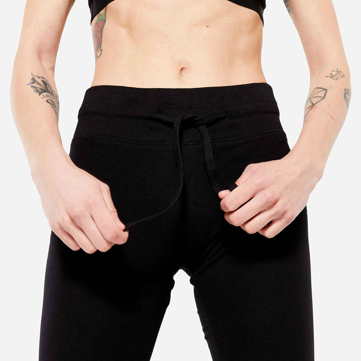 Decathlon Domyos Women Stretchable Quick|Dry Gym Trackpants | Black | L