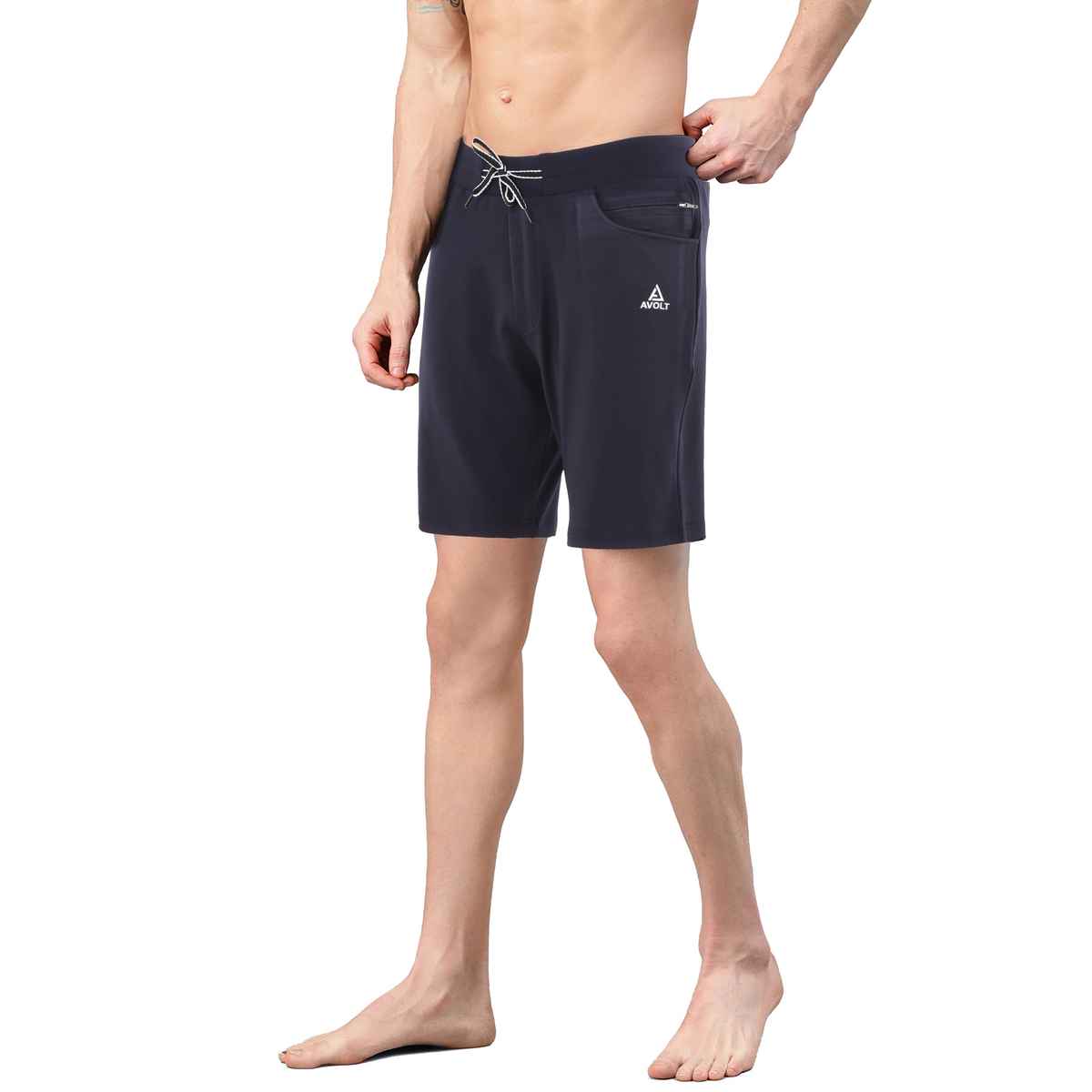 Avolt Men's Regular Fit Shorts Super Comfortable Half Pants AV301 (NAVY) Dark Blue | L