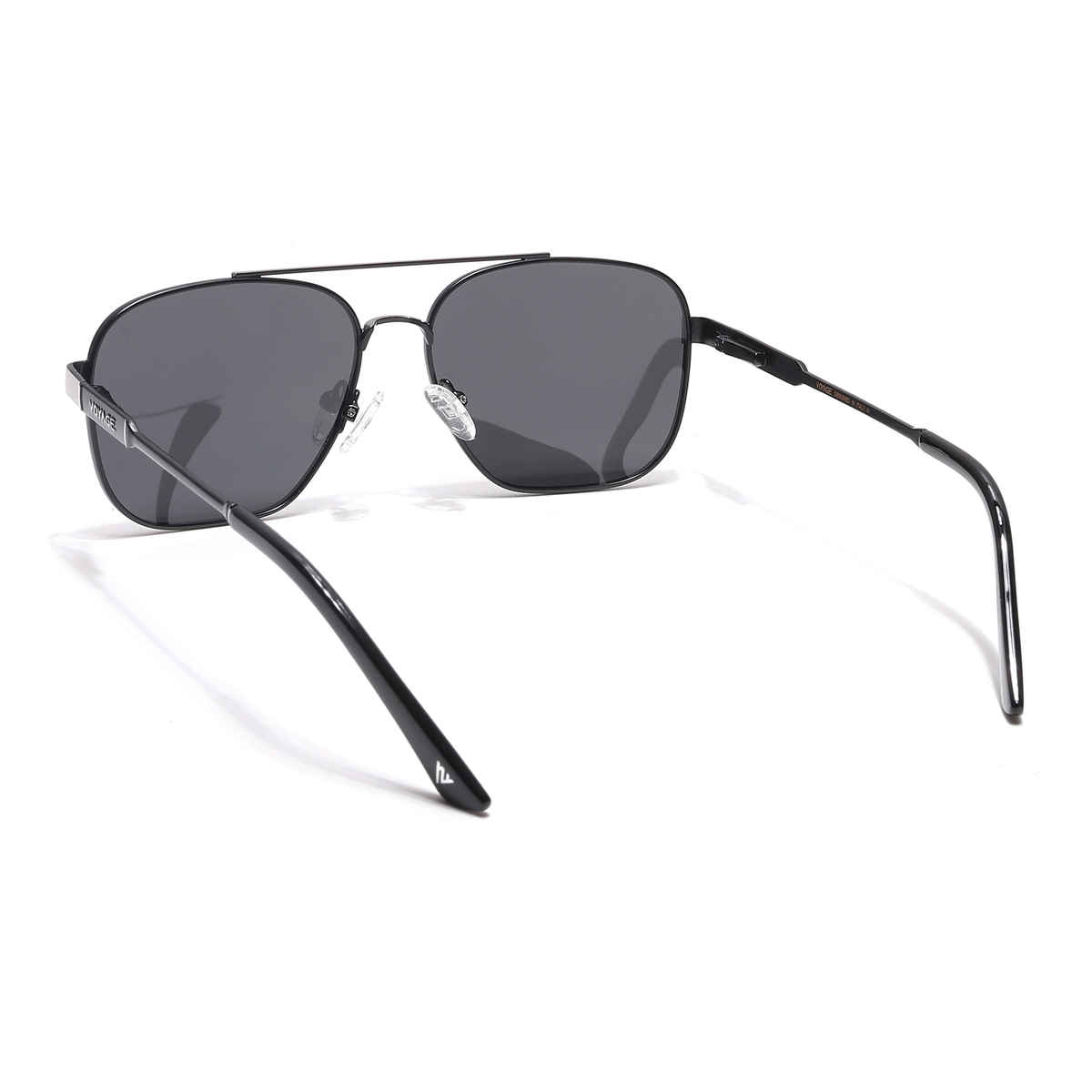 Voyage Unisex Metal Wayfarer Sunglasses | Black and Grey - M