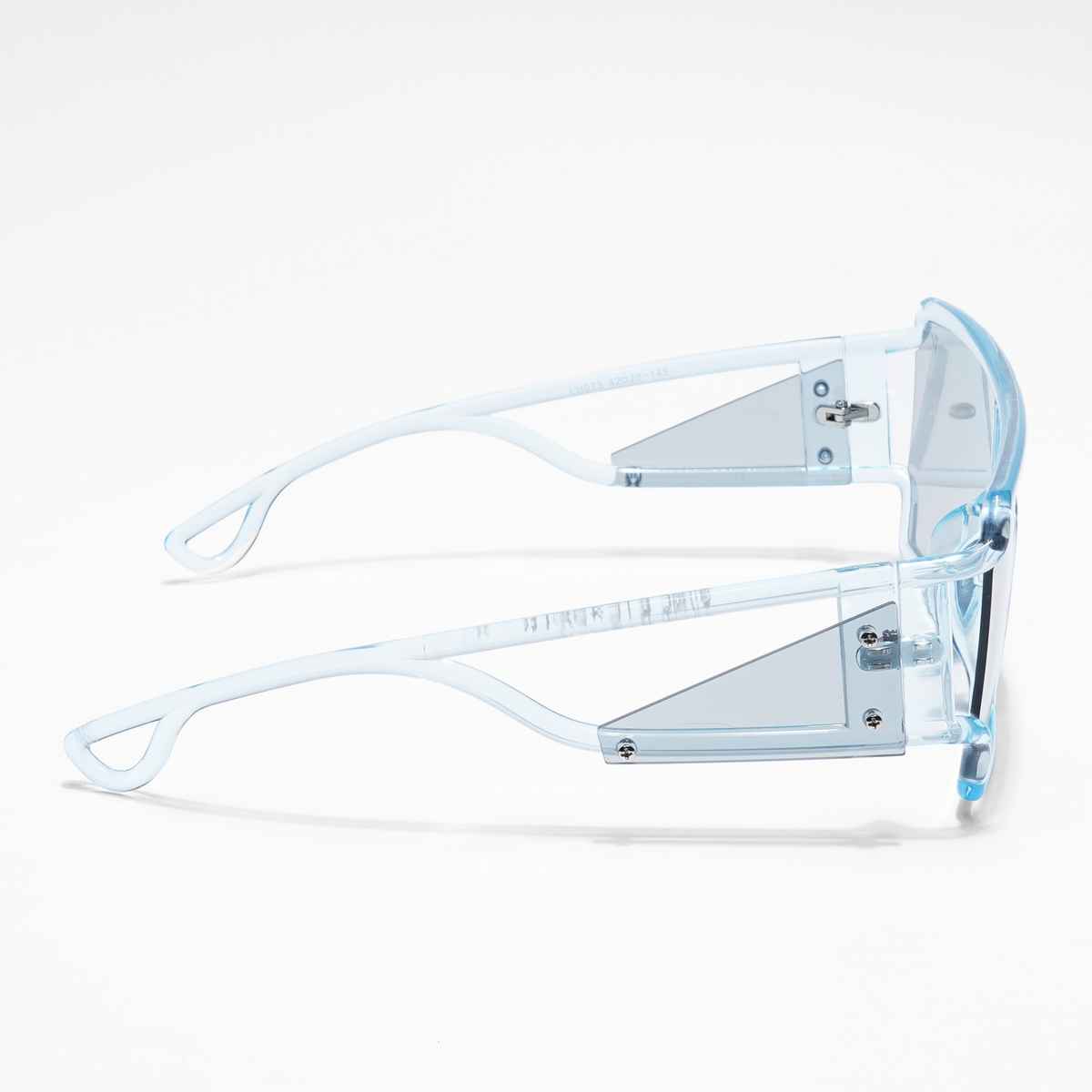 Voyage Unisex Plastic Wayfarer Sunglasses | Transparent Blue - L