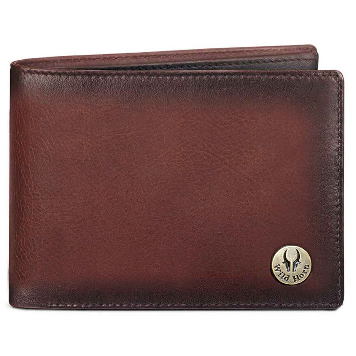 Wildhorn Men's Solid Genuine Leather Bi-Fold Wallet | Brown - Free Size