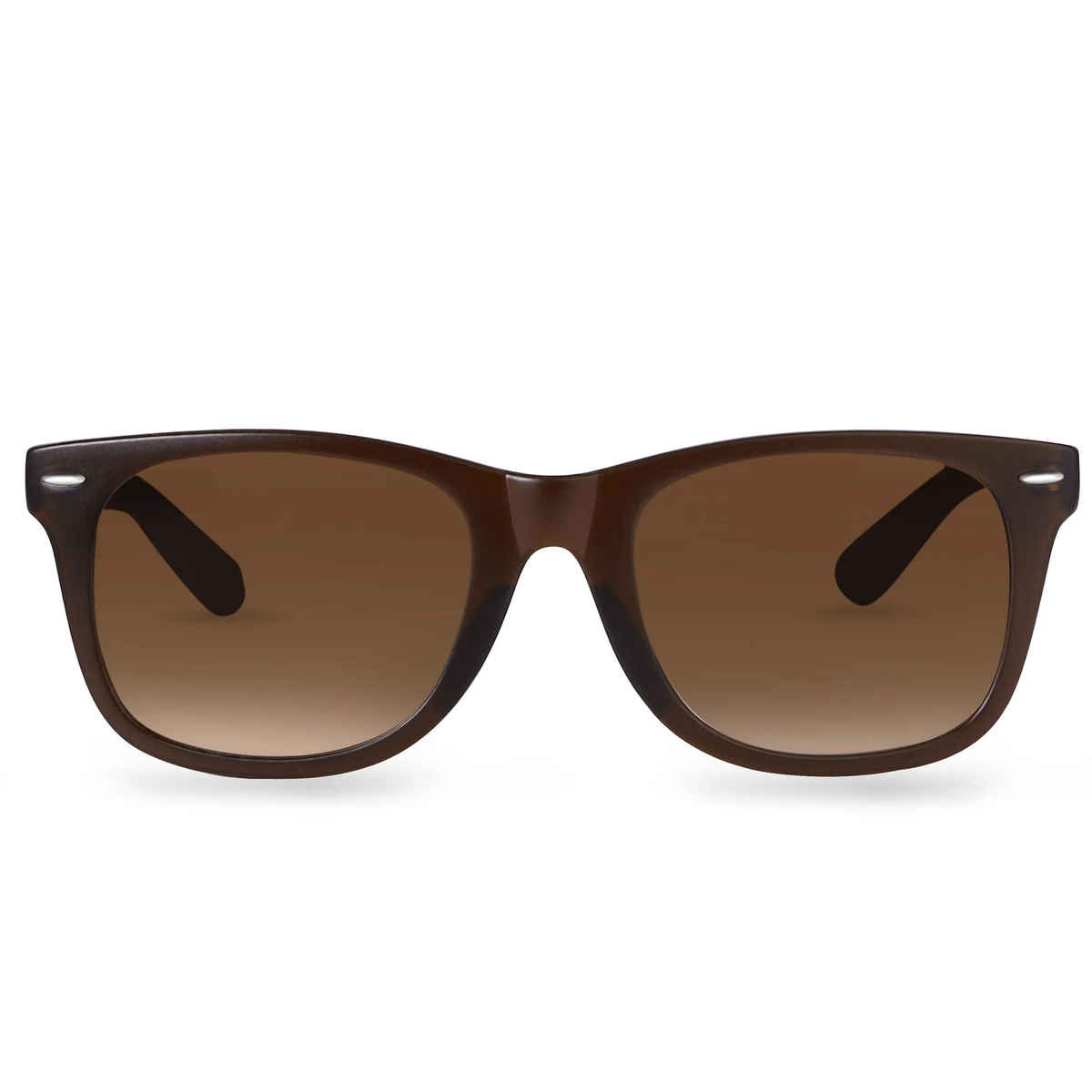 Slovic Brown Polycarbonate Wayfarer Sunglasses with UV-Protected Lenses for Men & Women
