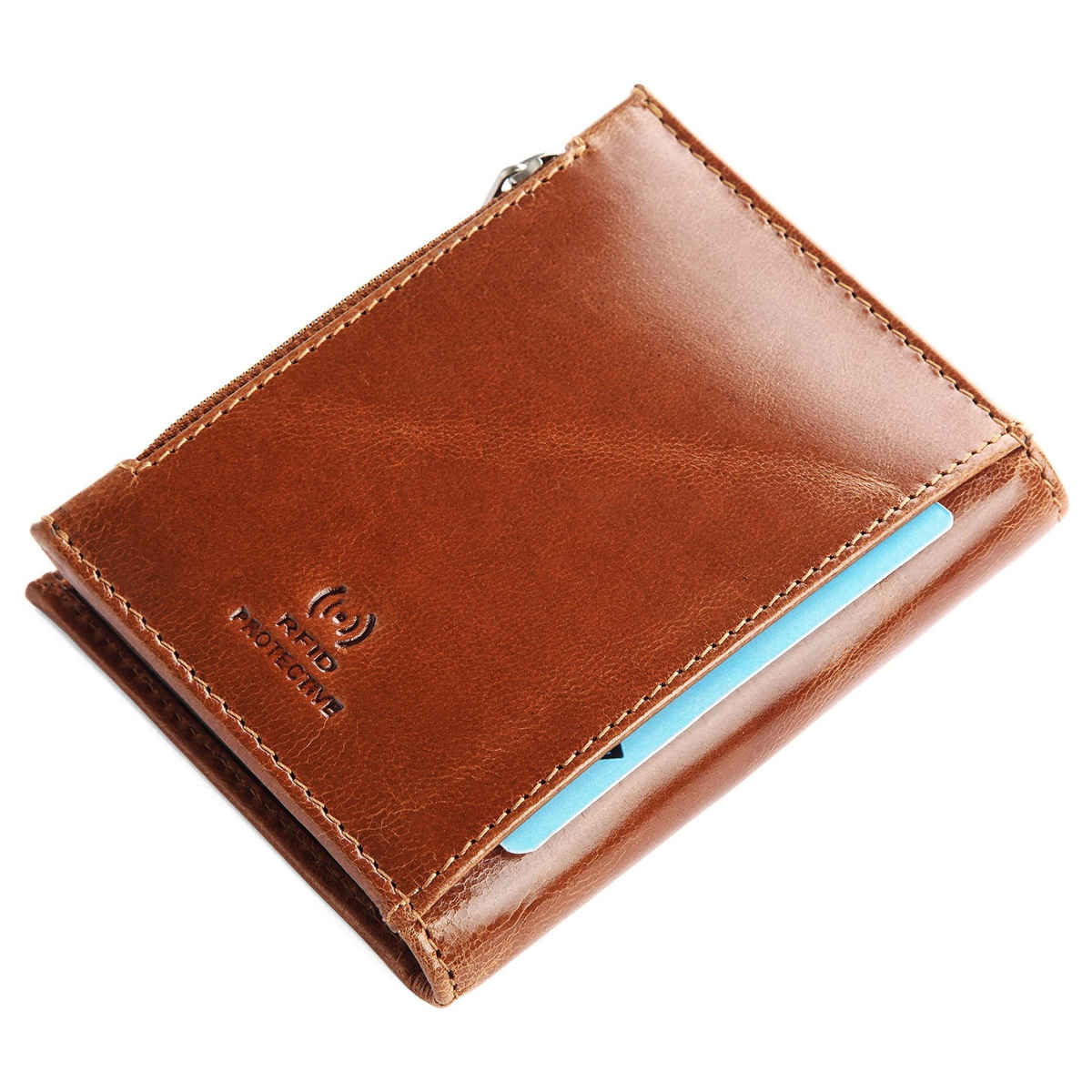 Wildhorn Men's Brand Logo Genuine Leather Bi-Fold Wallet | Brown - Free Size