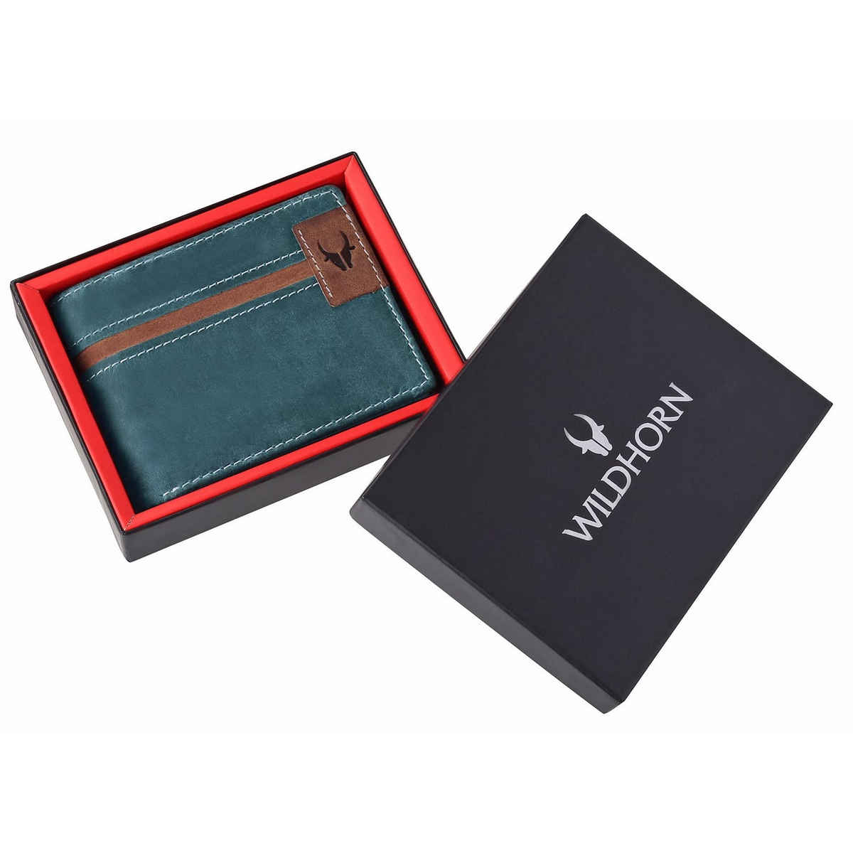 Wildhorn Men's Genuine Leather Bi-Fold Wallet | Blue - Free Size