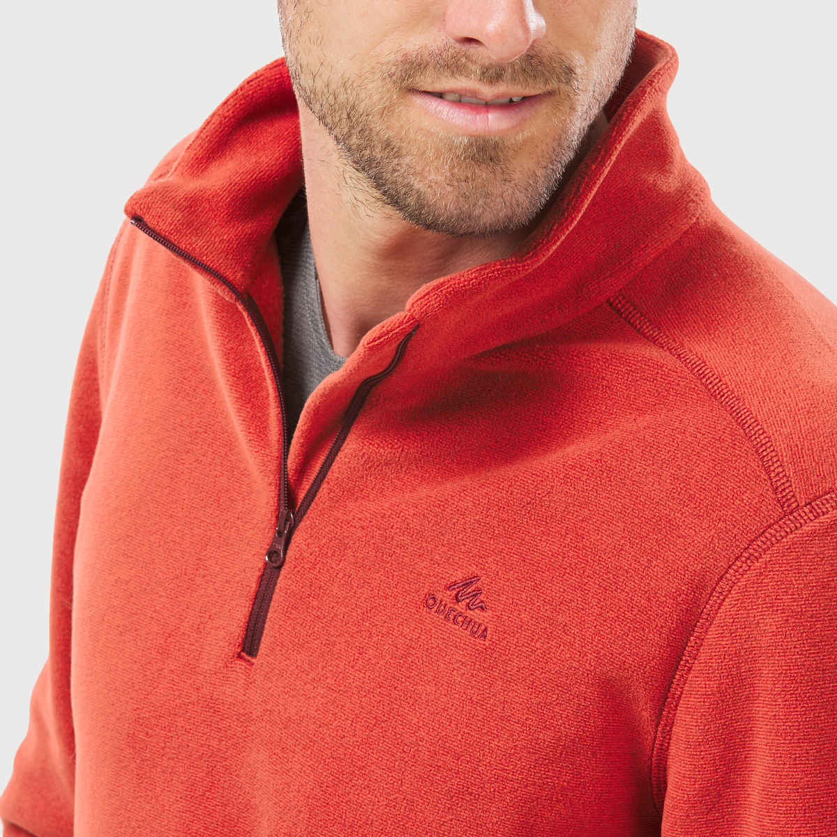 Decathlon | Quechua Men's Half Zip Fleece - Red, L