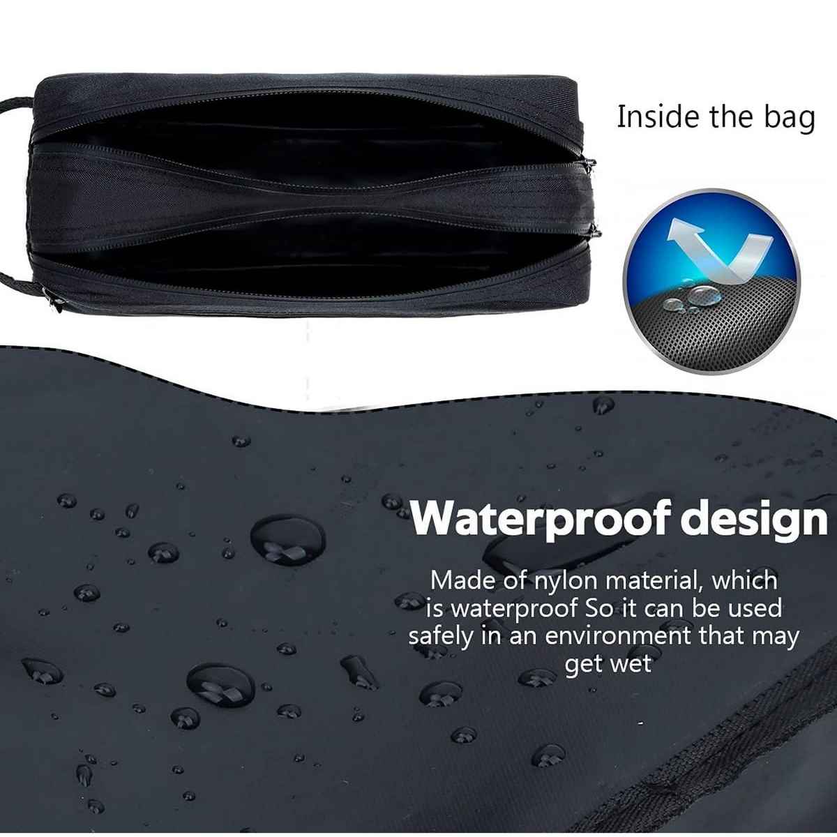 Wildhorn Unisex Solid Polyester 6 L Travel Toiletry Kit | Black