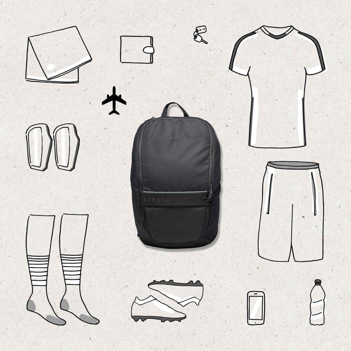 Decathlon Kipsta Football Backpack Bags | Navy Blue | 17L