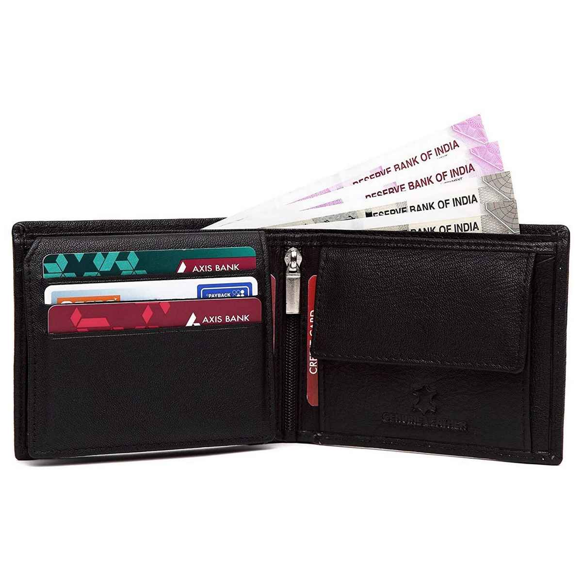 Wildhorn Men's Genuine Leather Bi-fold Wallet | Black
