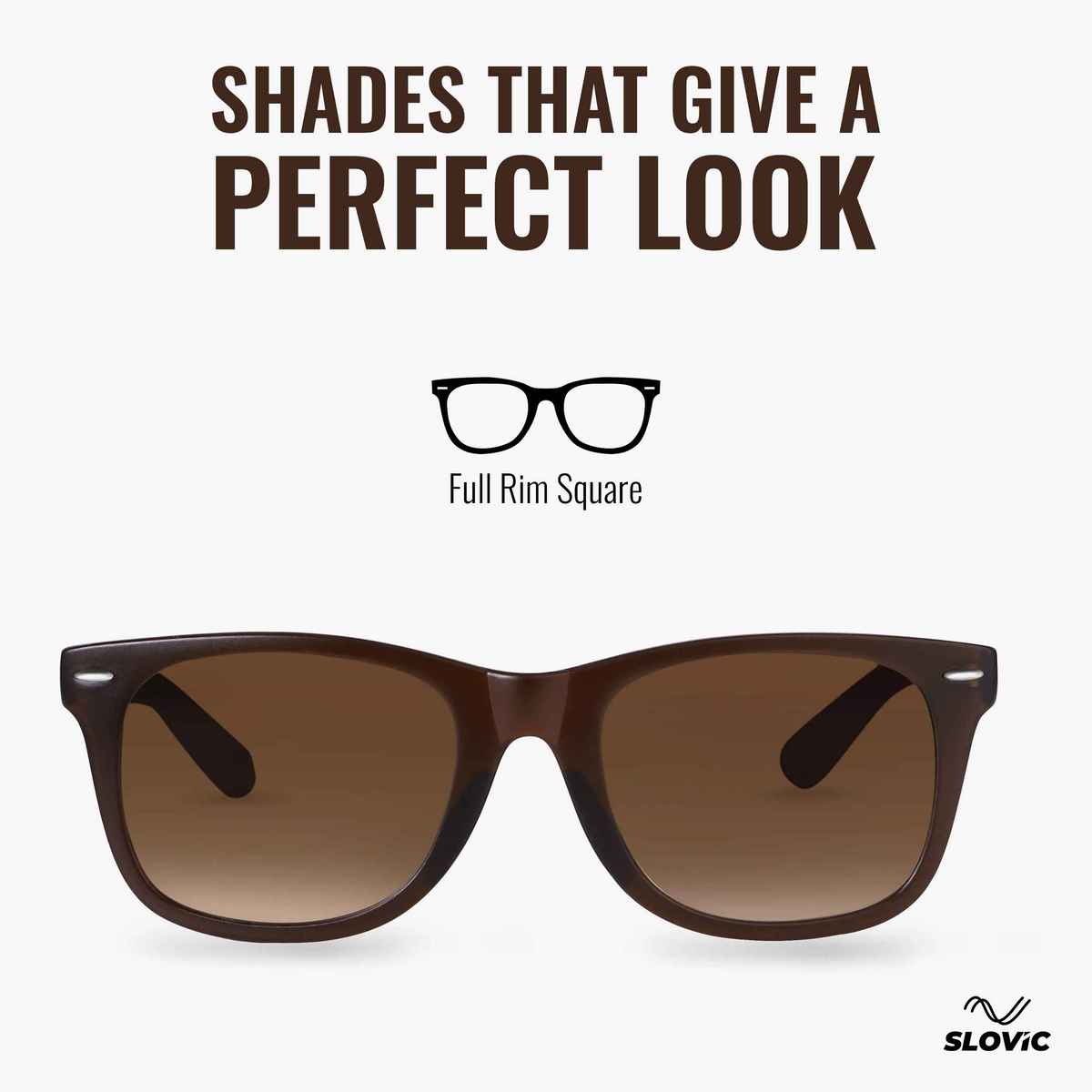 Slovic Brown Polycarbonate Wayfarer Sunglasses with UV-Protected Lenses for Men & Women