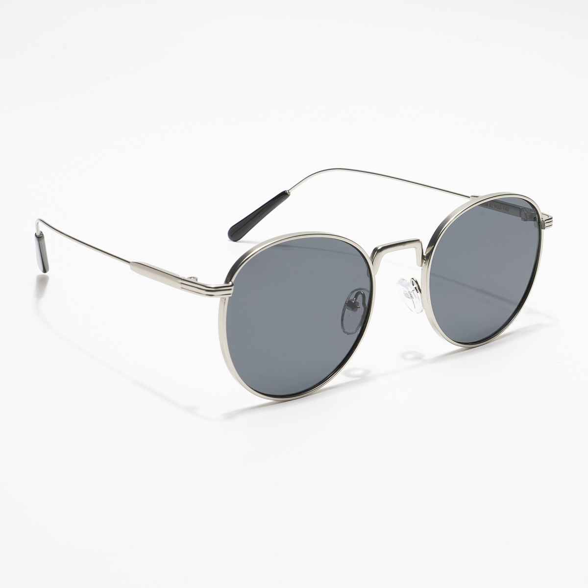 Voyage Sonic Round Sunglasses | Black & Silver | MG3051