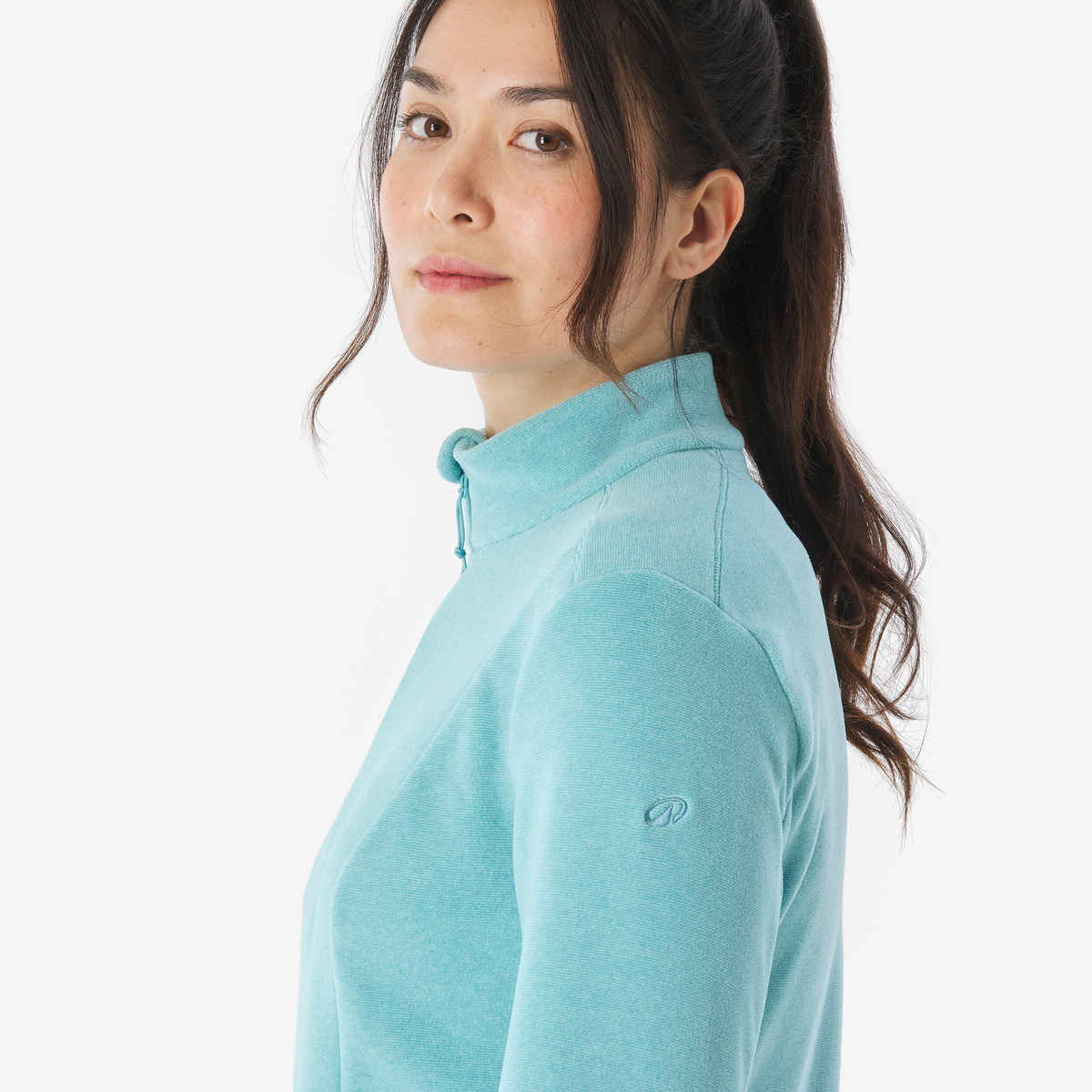 Decathlon | Quechua | Women's Half Zip Hiking Sweatshirt Fleece | Turquoise - M