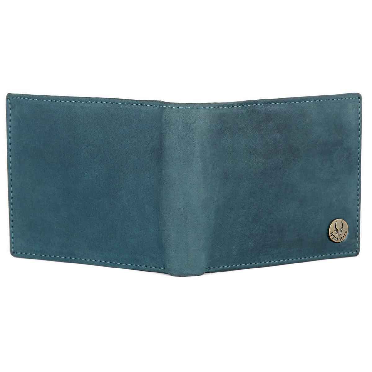 Wildhorn Men's Genuine Leather Bi-fold Wallet | Blue
