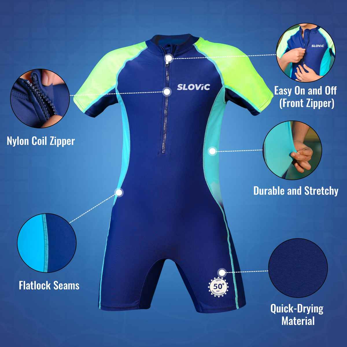 Slovic Kids Swimming Costume, One-Piece Swimwear for Girls/Boys | 10-11 Years 