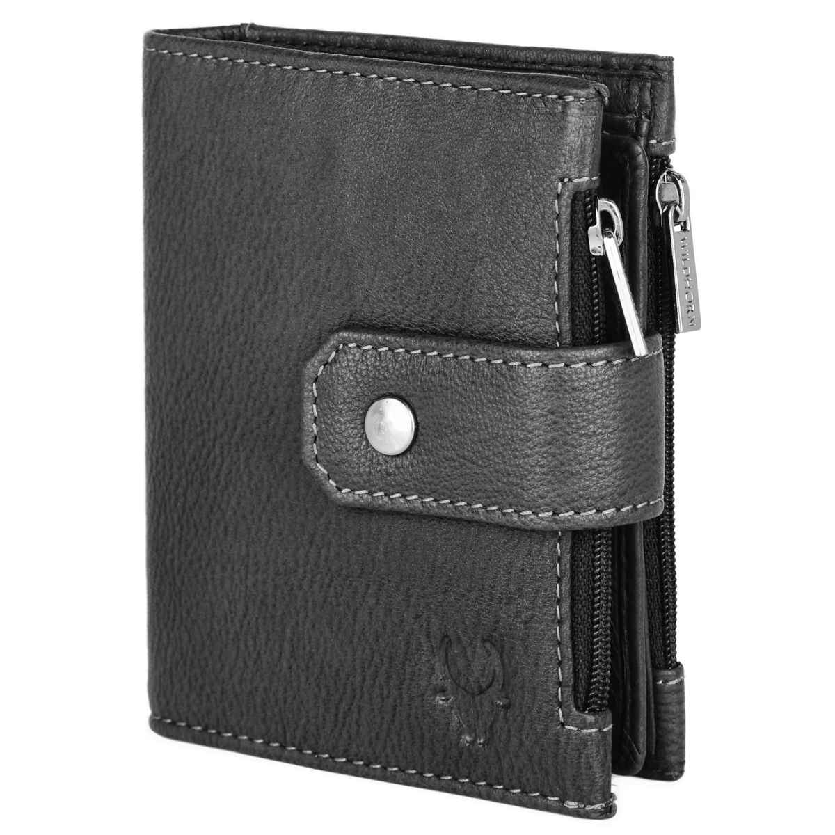 Wildhorn Men's Genuine Leather Bi-fold Wallet | Black