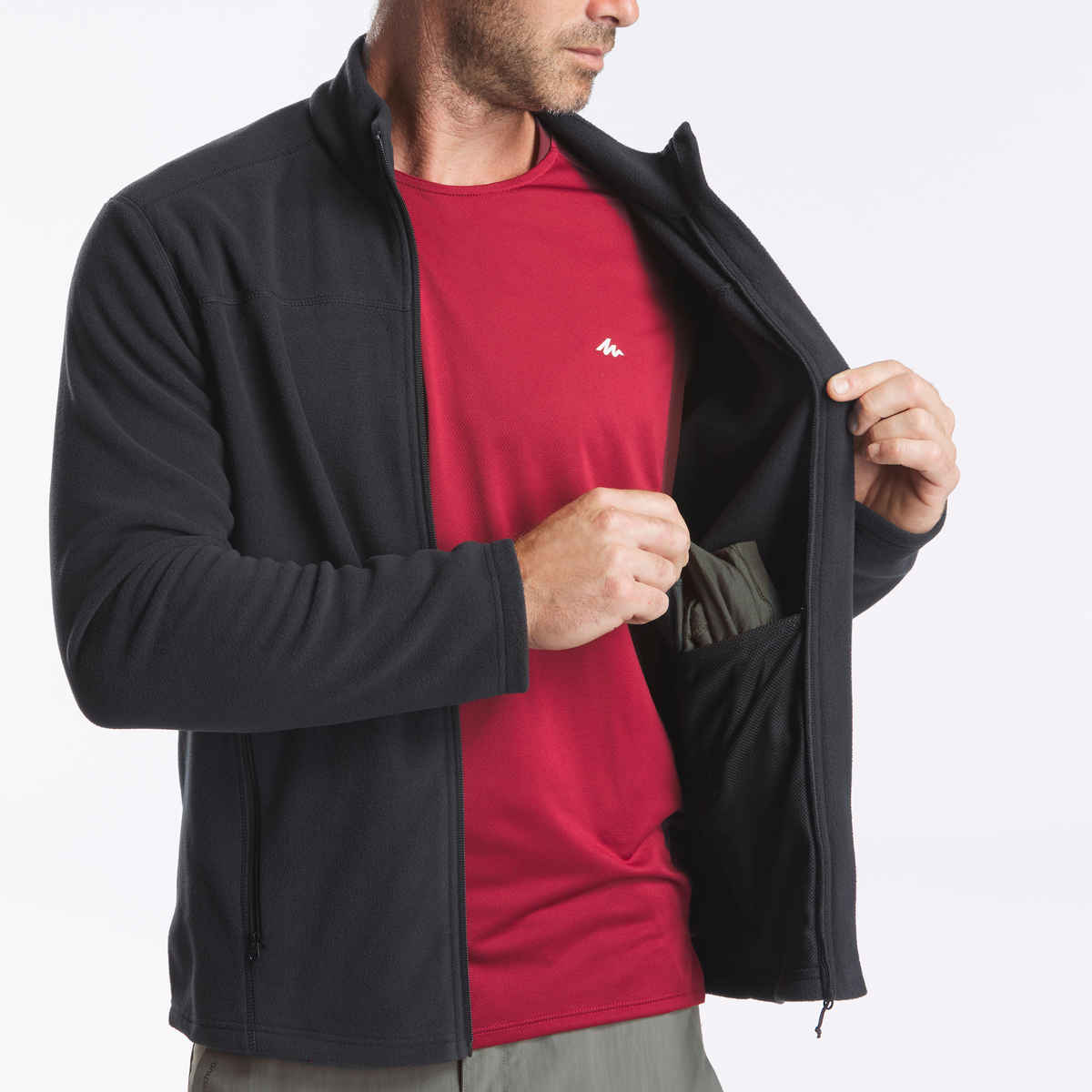 Decathlon | Quechua Men's Hiking Fleece | Black - M