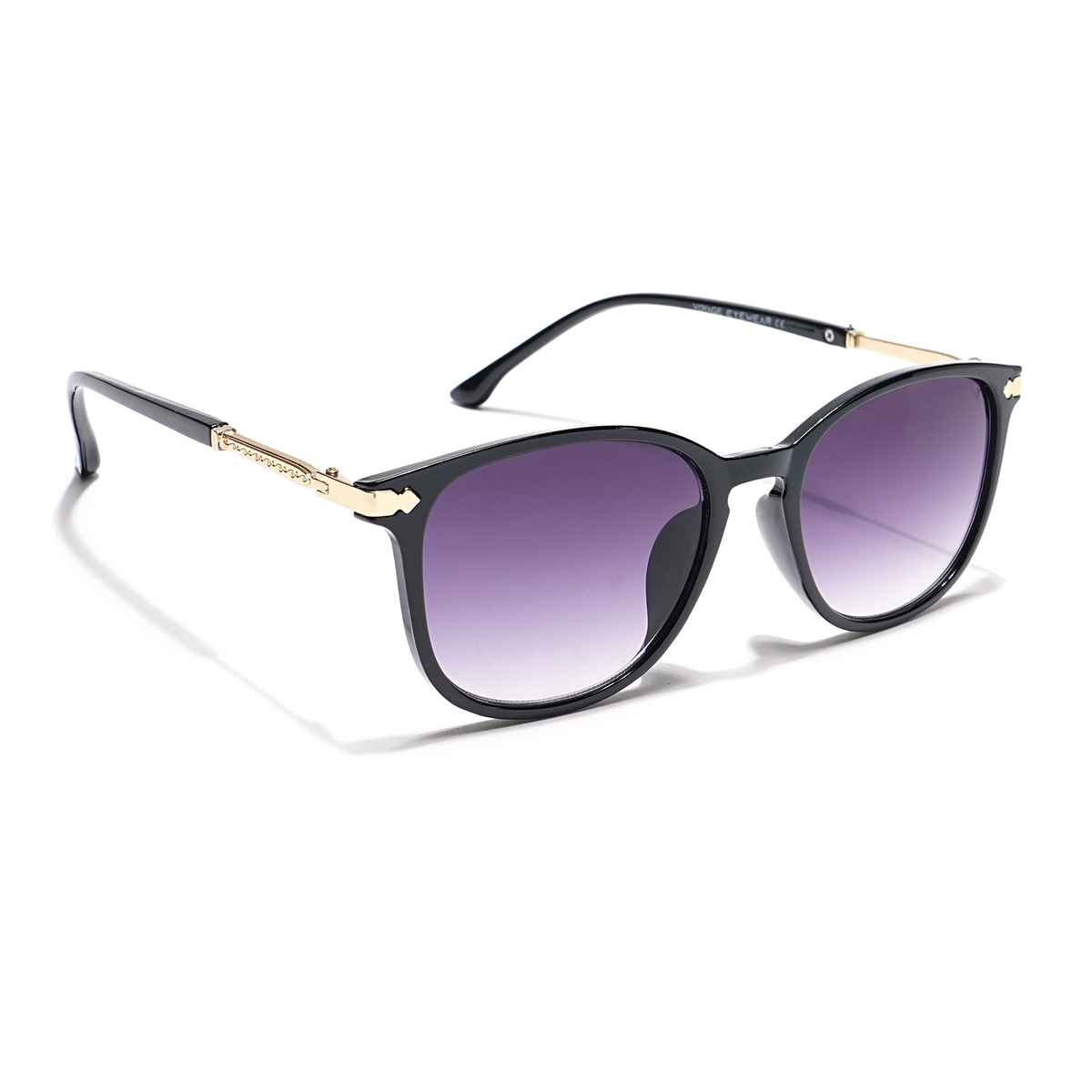 Voyage Women's Oval Sunglasses | Black and Gold - Free Size