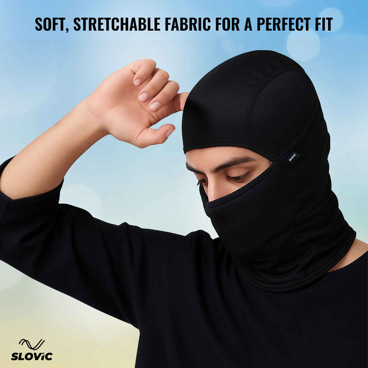 Slovic UV-Protected Full Face Cover Balaclava Face Mask for Bikers | Lightweight & Easy to Wear