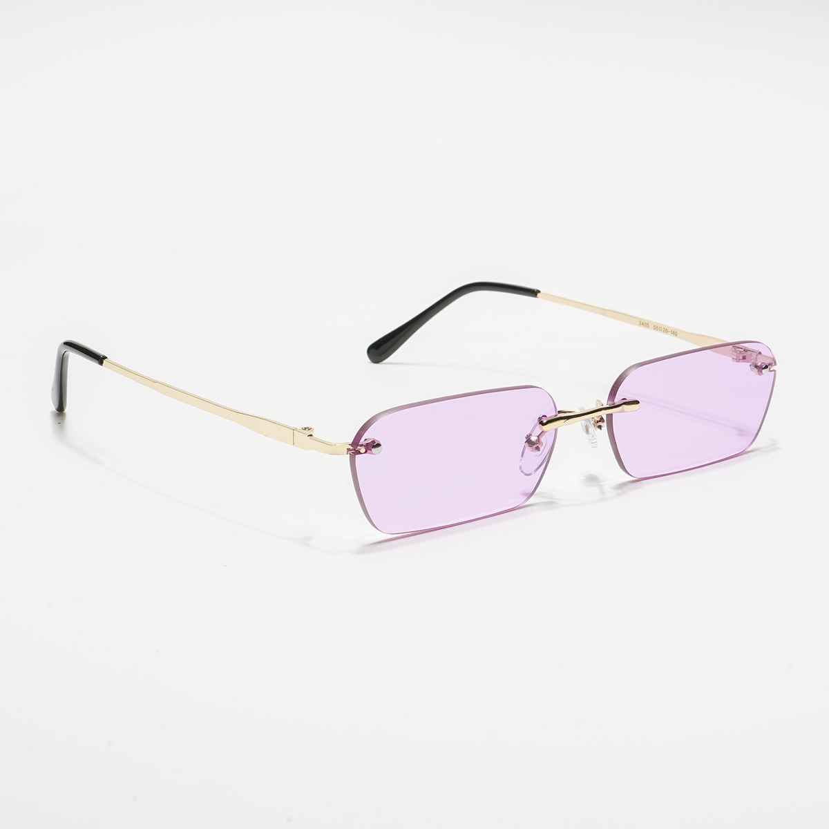 Voyage Underdog Rimless Rectangle Sunglasses | Purple | MG3787