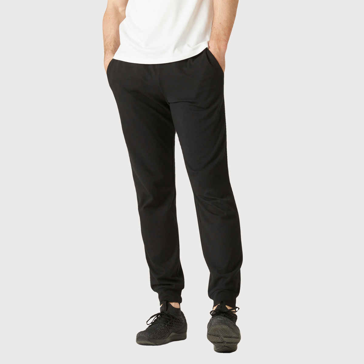 Decathlon | Domyos Men's Cotton Fitness Trackpants | Black - S