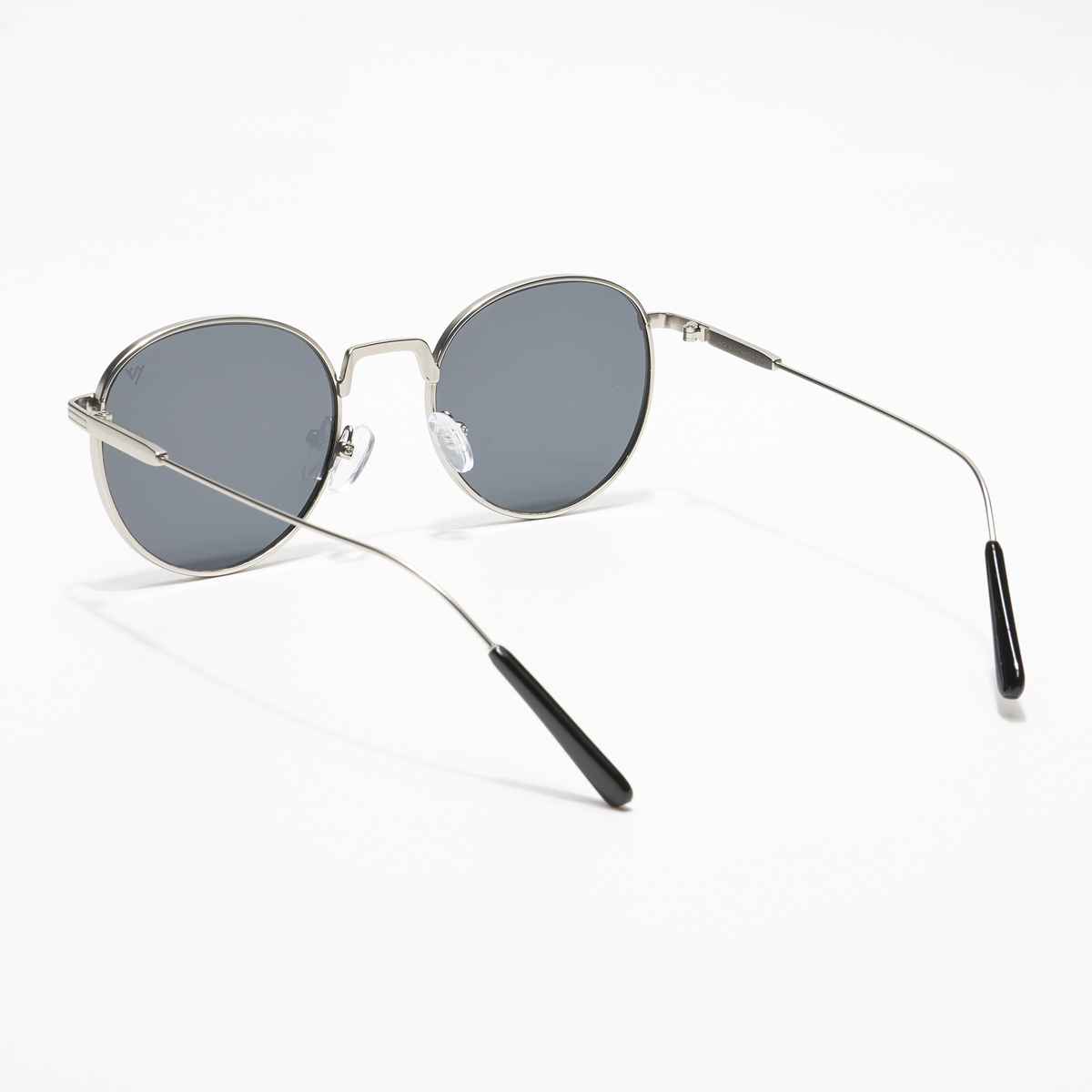 Voyage Sonic Round Sunglasses | Black & Silver | MG3051
