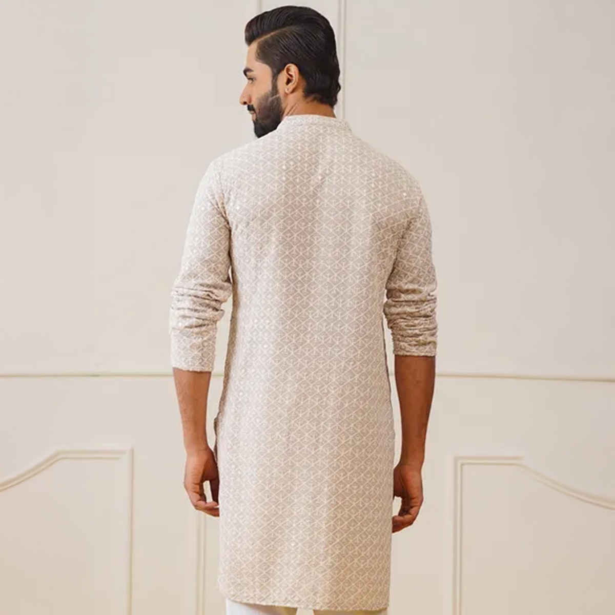 Jompers Men's Kurta | Ko 5005 | Beige - S