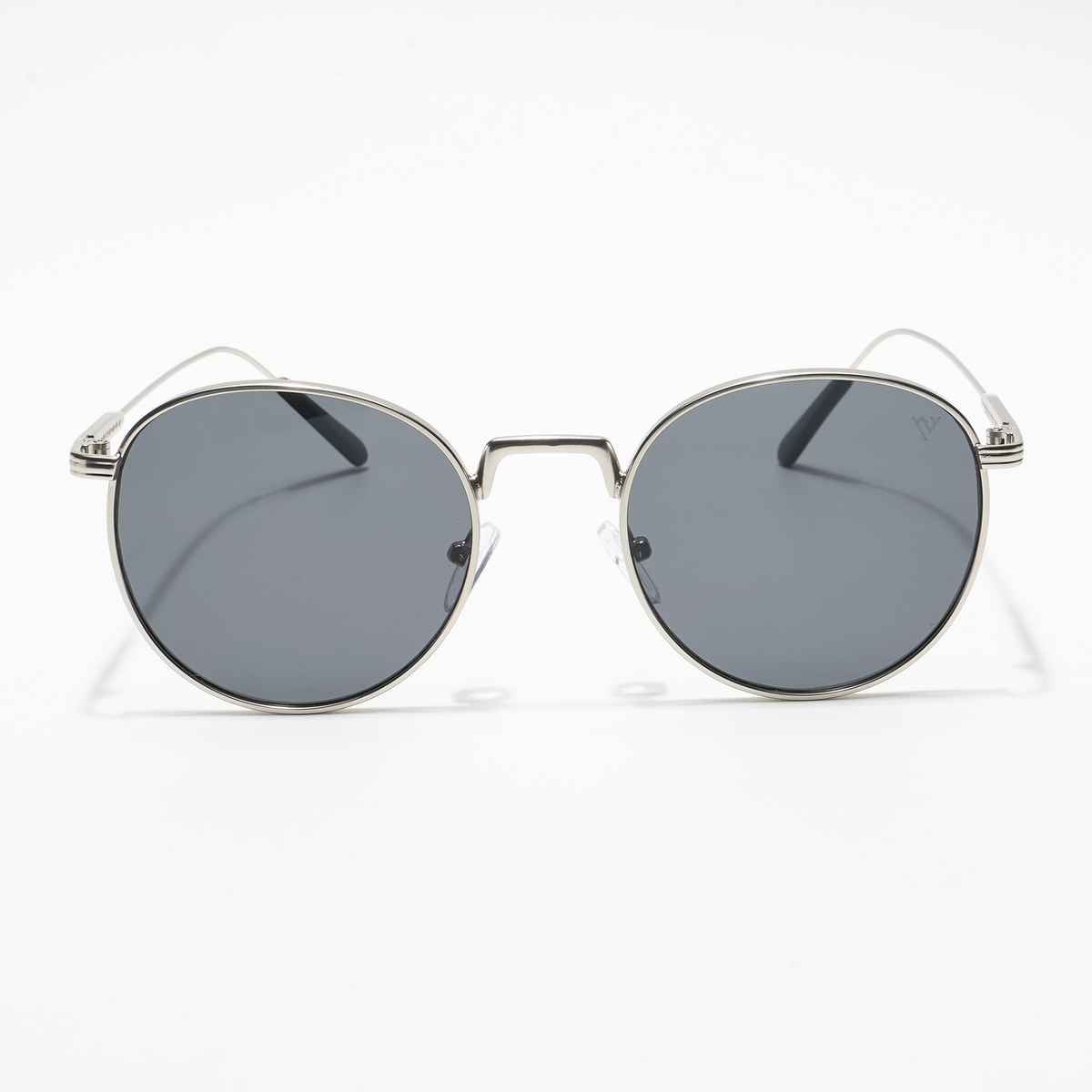 Voyage Sonic Round Sunglasses | Black & Silver | MG3051