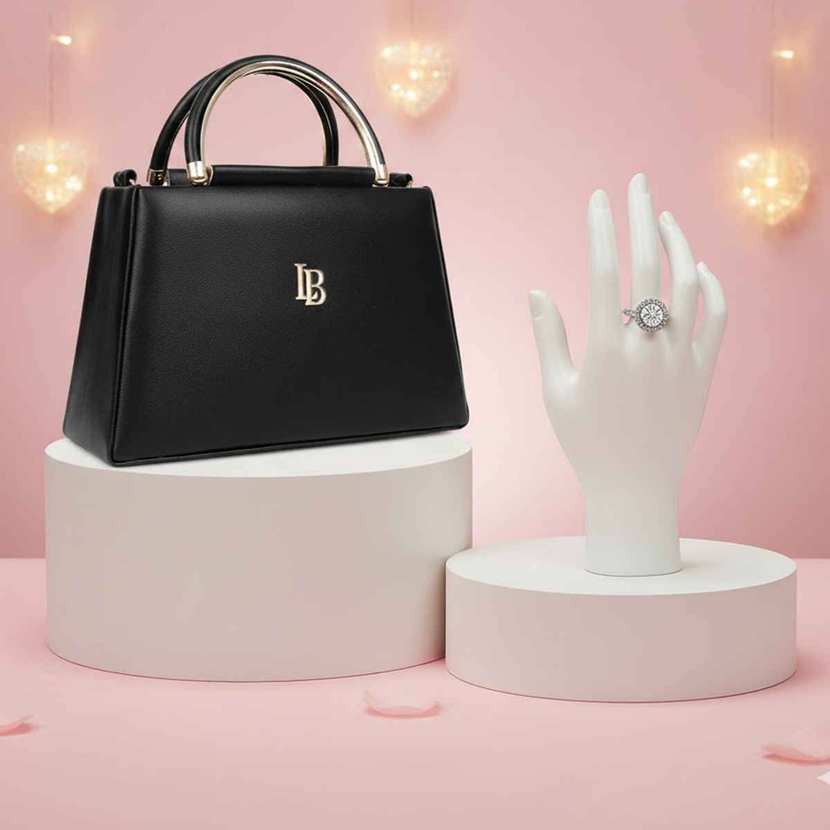 Legal Bribe Women'S D Style Sling Bag  (1pc) & Beautynx Eternal Circle Diamond Ring | Silver  (1pc) Combo