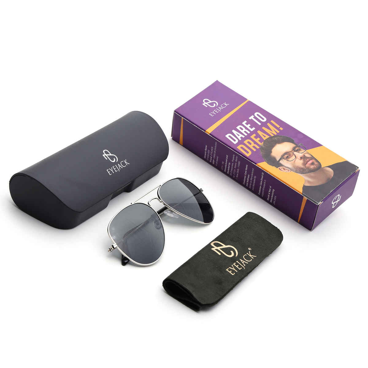 EYEJACK UV Protected Classic Aviator Sunglasses for Men and Women | 3025CL980 | Silver