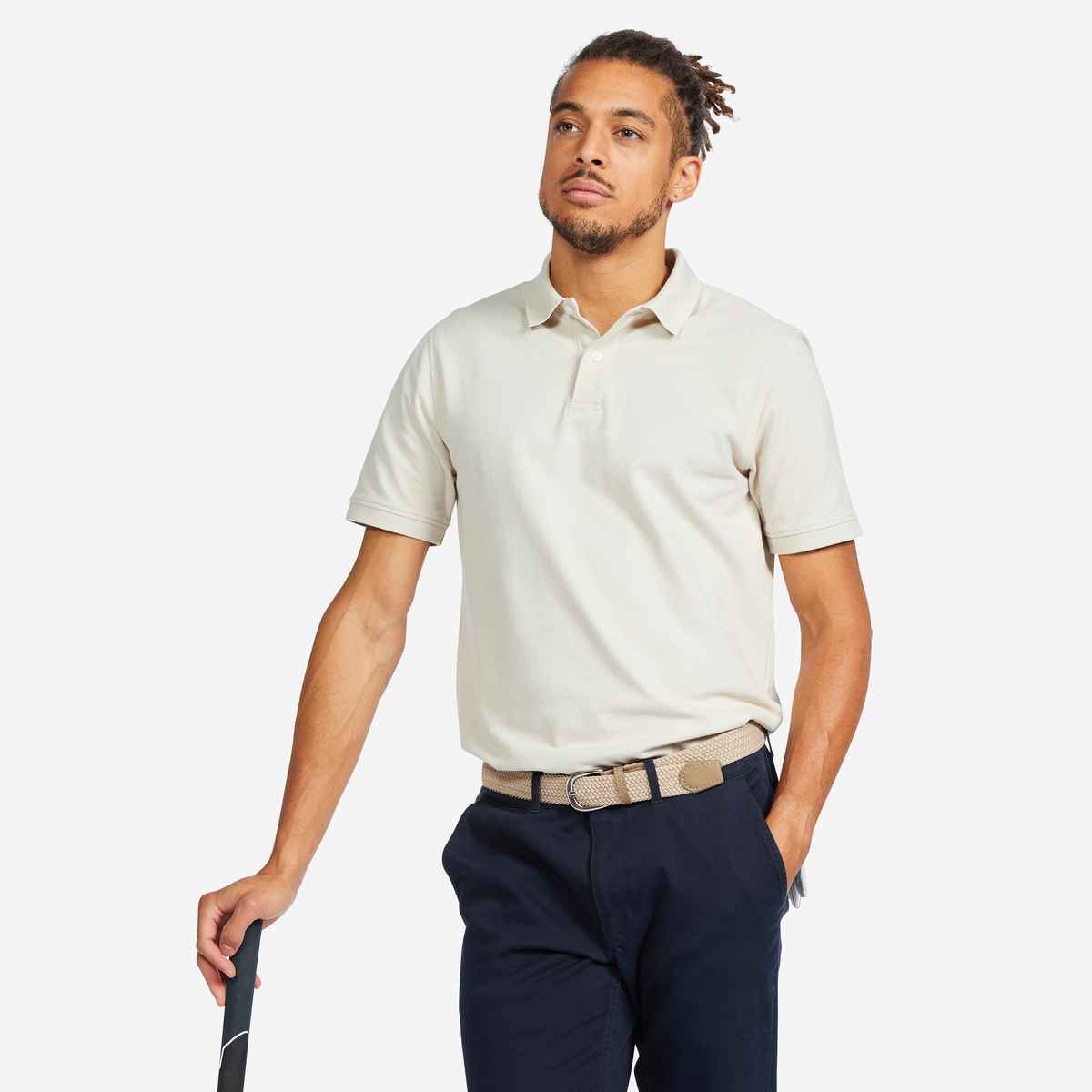 Decathon | Inesis Men's Cotton Golf T-shirt - Light Beige, S