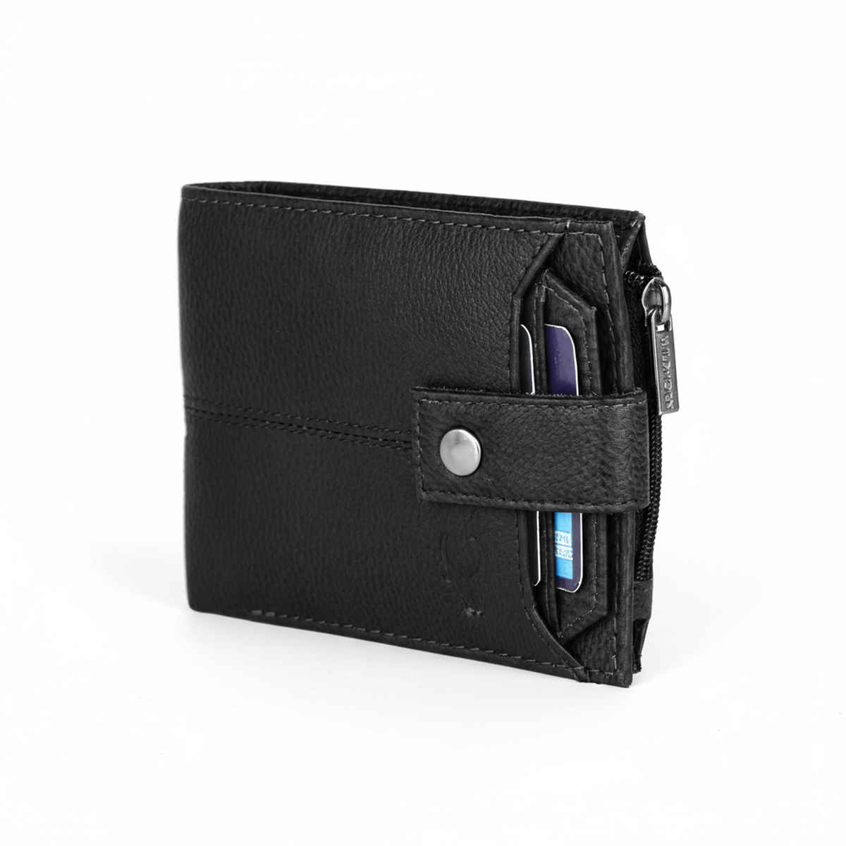 Wildhorn Men's Brand Logo Genuine Leather Bi-fold Wallet | Black