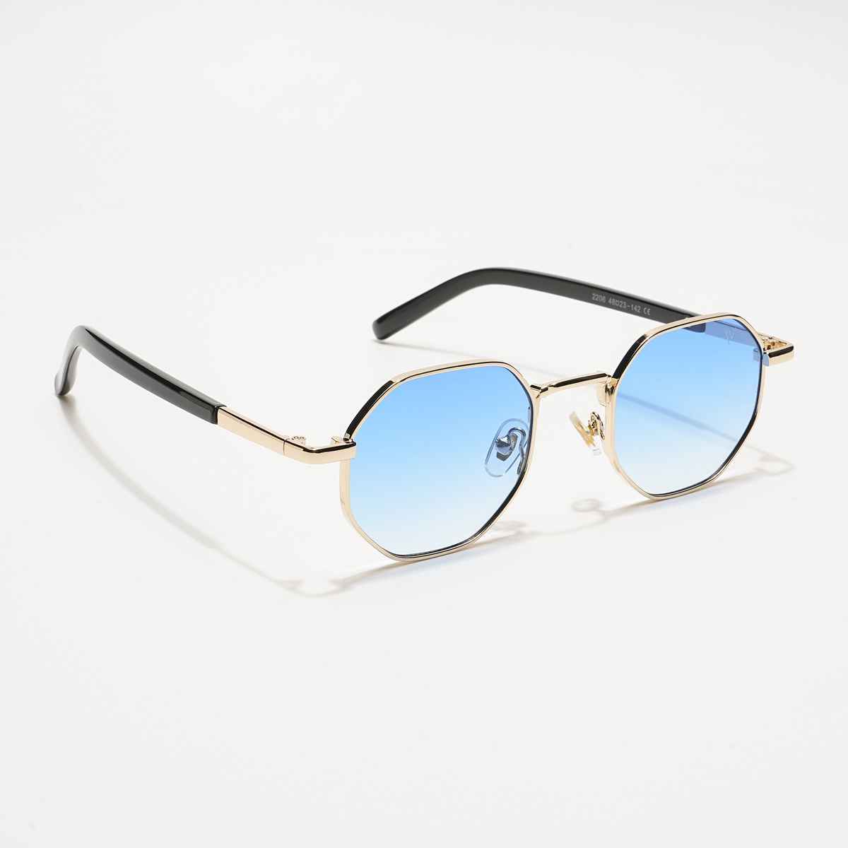 Voyage Unisex Geometric Plastic Round Sunglasses | Blue - One Size