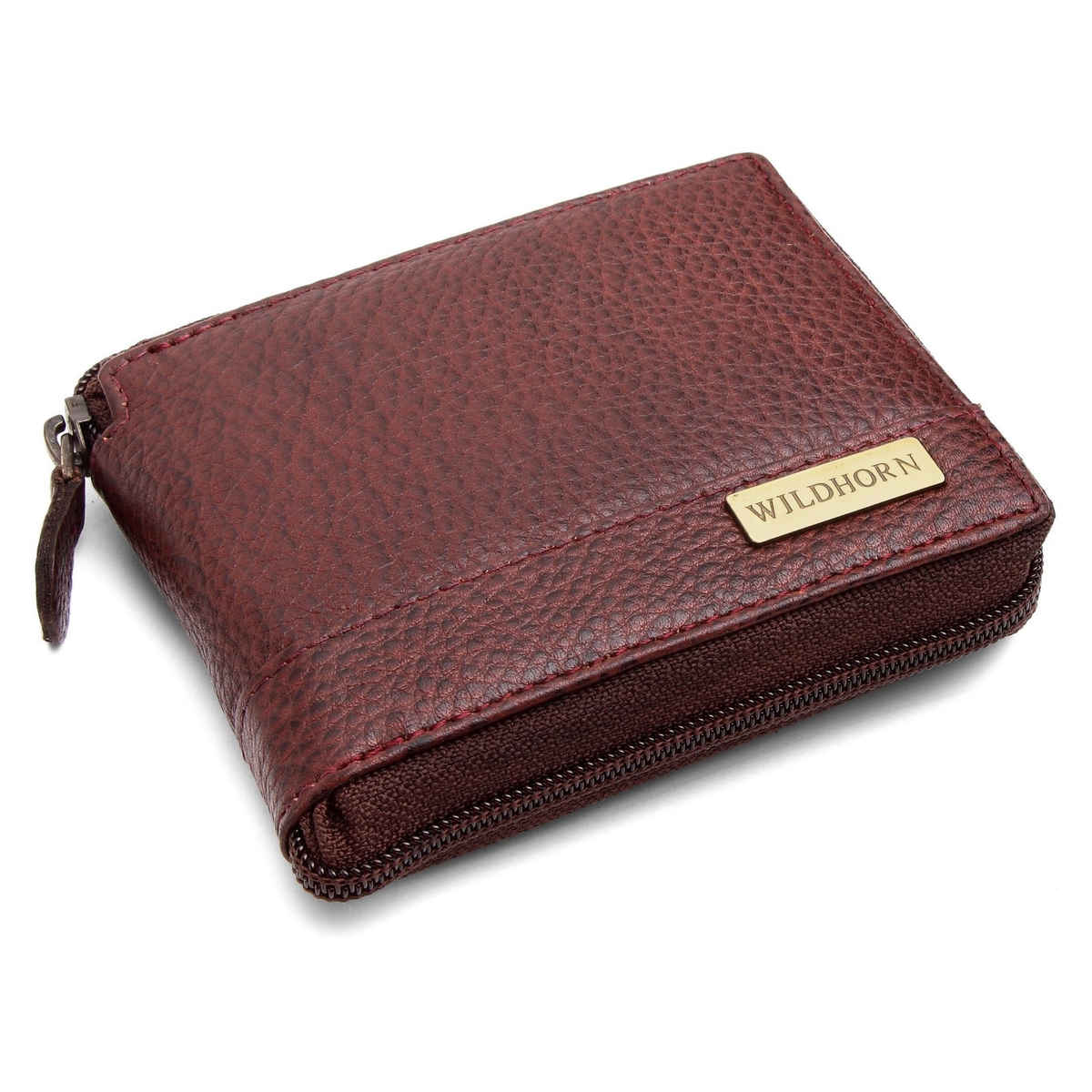 Wildhorn Men's Textured Genuine Leather Wallets | Brown - Free Size