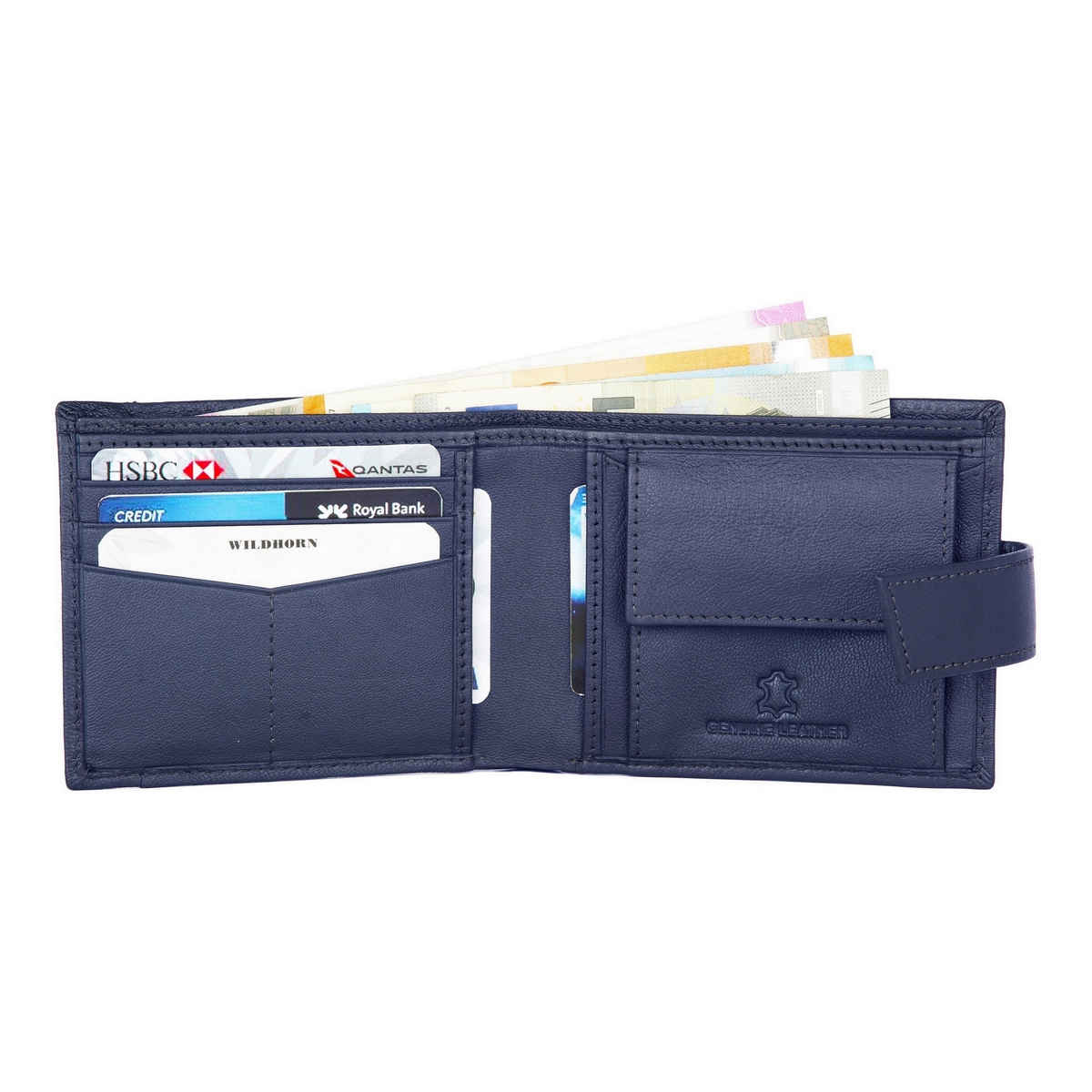 Wildhorn Men's Genuine Leather Bi-fold Wallet | Blue