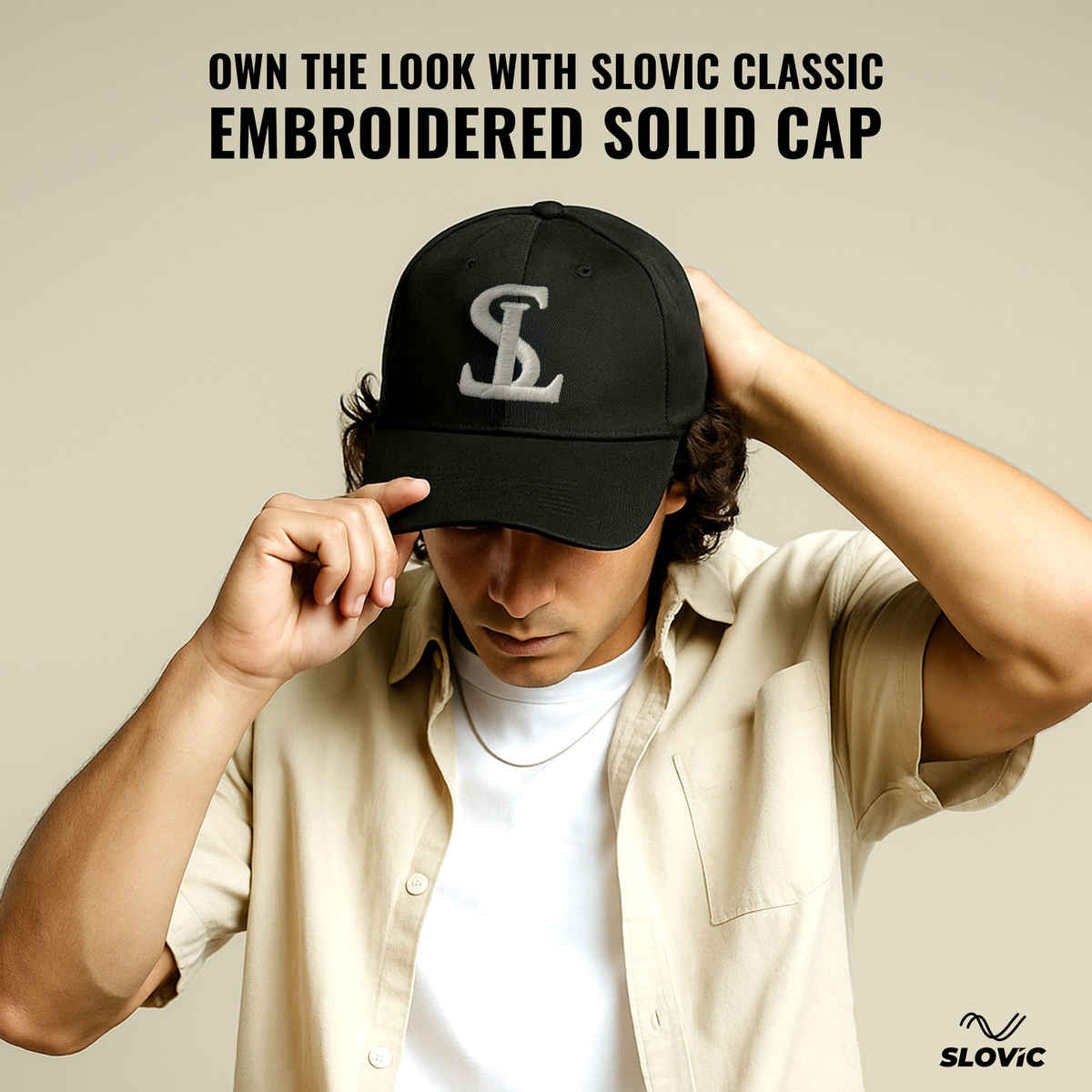 Slovic Unisex Embroidered Cap | Casual, Outdoor, Travel Wear with Adjutsable Straps