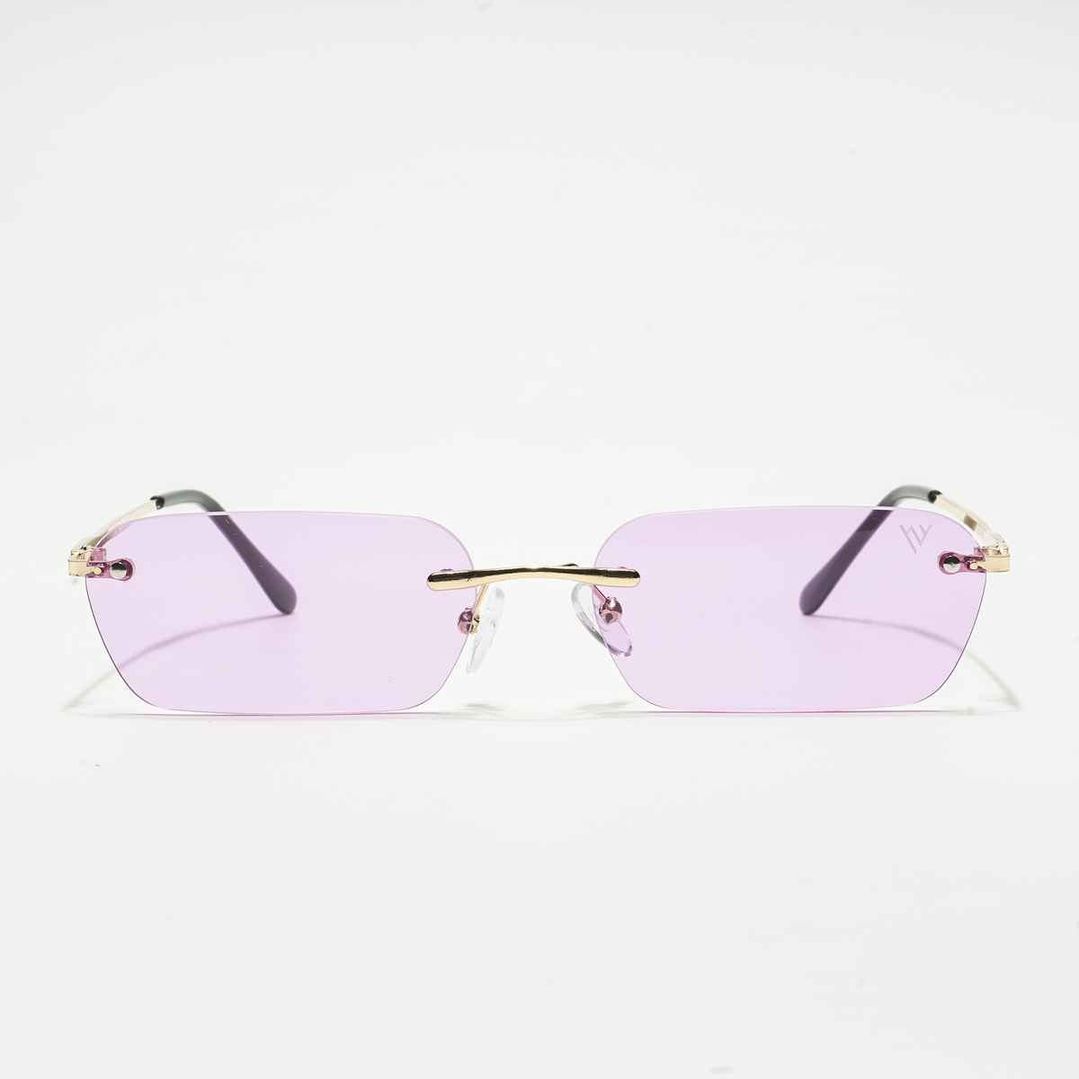 Voyage Underdog Rimless Rectangle Sunglasses | Purple | MG3787