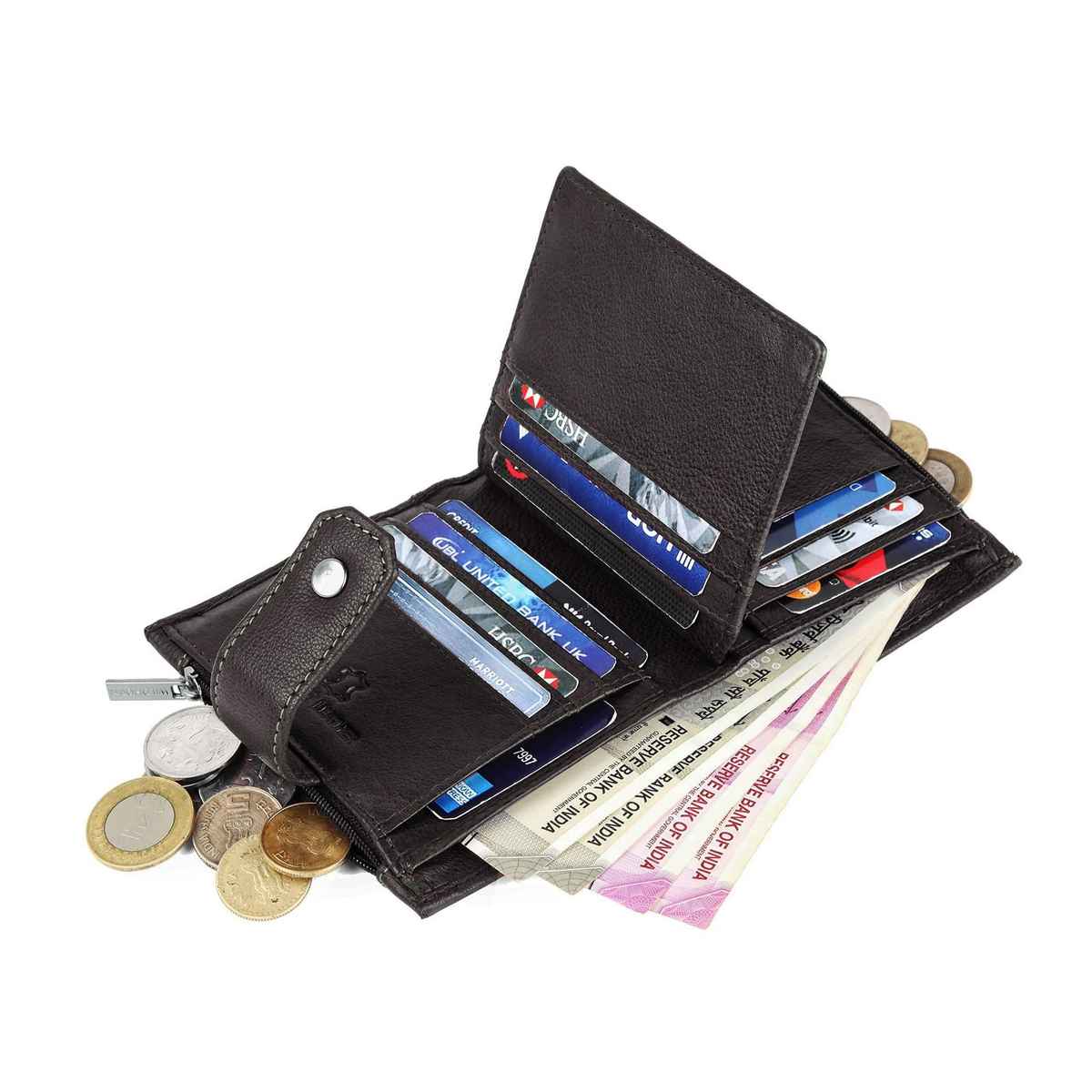 Wildhorn Men's Brand Logo Genuine Leather Wallet | Brown