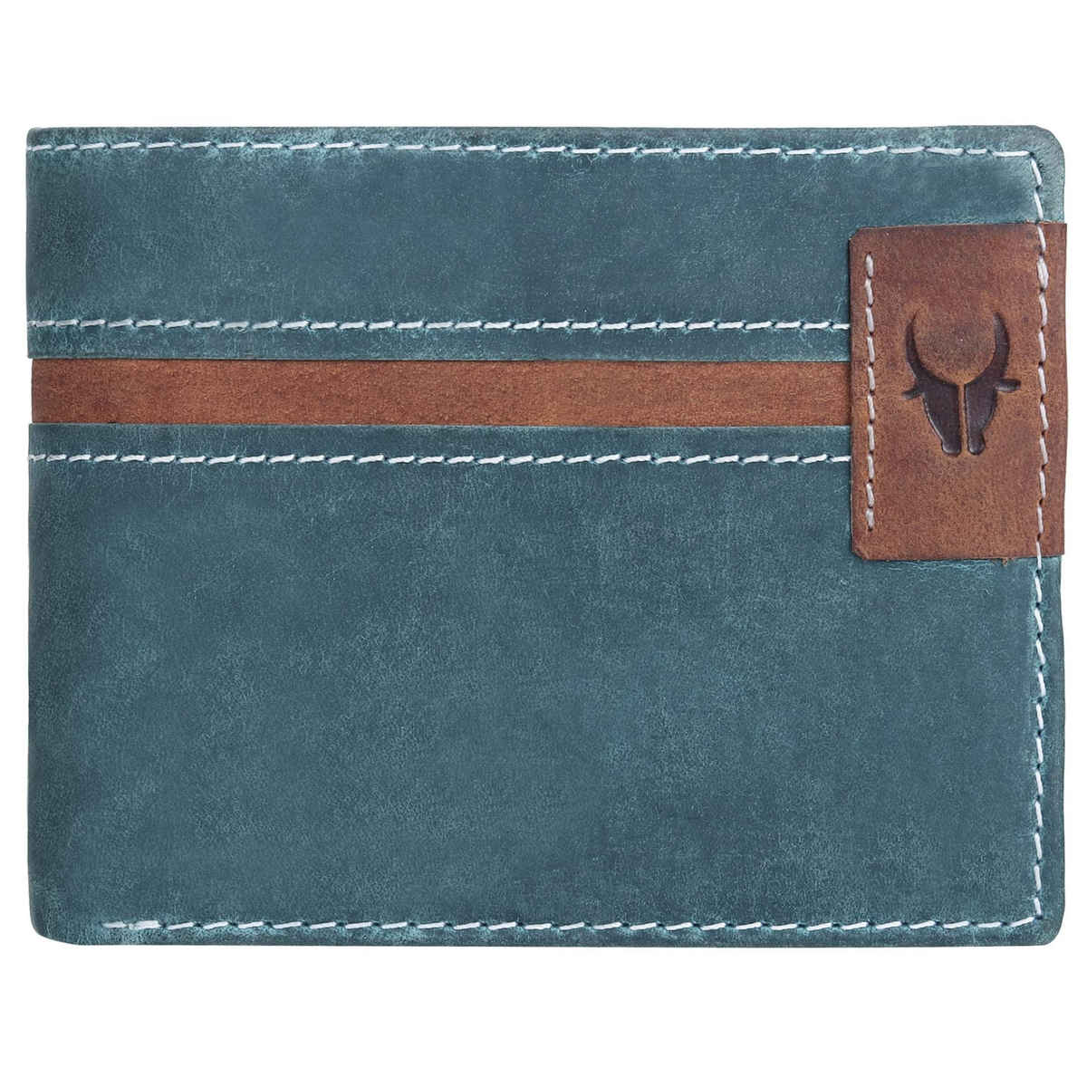 Wildhorn Men's Genuine Leather Bi-Fold Wallet | Blue - Free Size