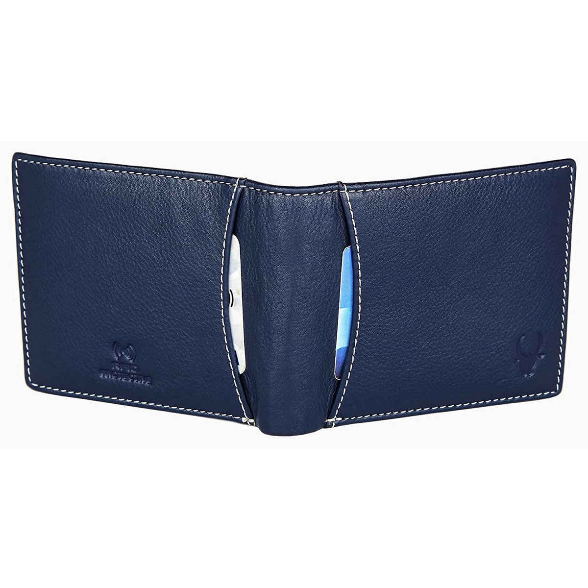 Wildhorn Men's Solid Leather Belt and Wallet Gift Set | Blue - One Size
