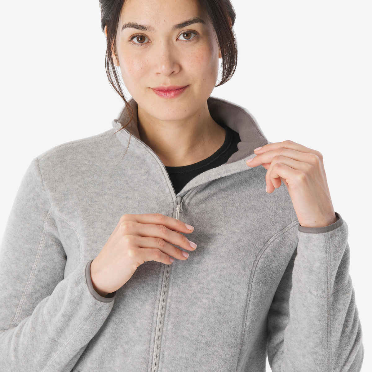 Decathlon | Quechua | Women's Full Zip Hiking Jacket Fleece | Grey - L