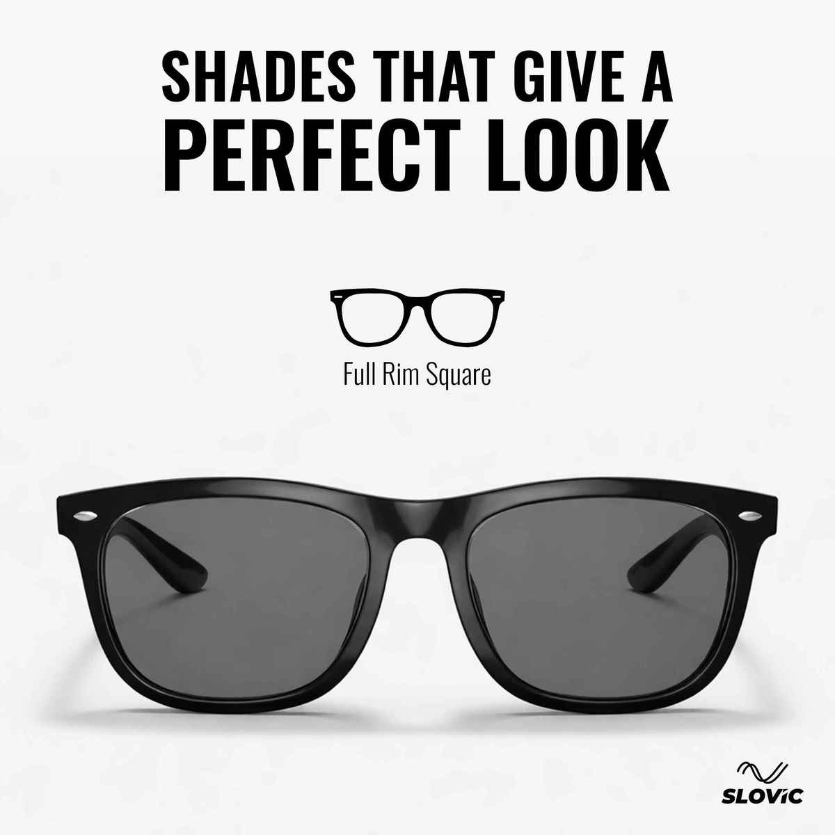 Slovic Full-Rim Unisex Wayfarer Sunglasses with UV Protection Lenses | Lightweight | Black