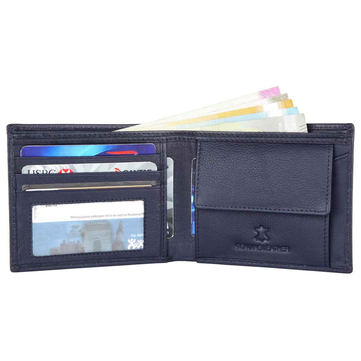 Wildhorn Men's Genuine Leather Bi-fold Wallet | Blue