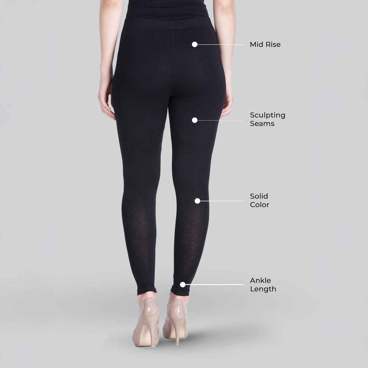 Lyra Women's Leggings Ankle Length | Cotton and Lycra - Free Size