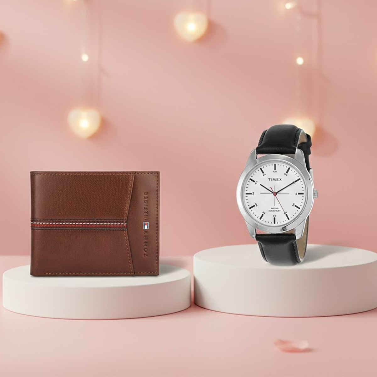 Tommy Hilfiger Enoch Global Coin Wallet  (1pc) & Timex Men'S Round Dial Analog Watch |  Silver (1pc) Combo